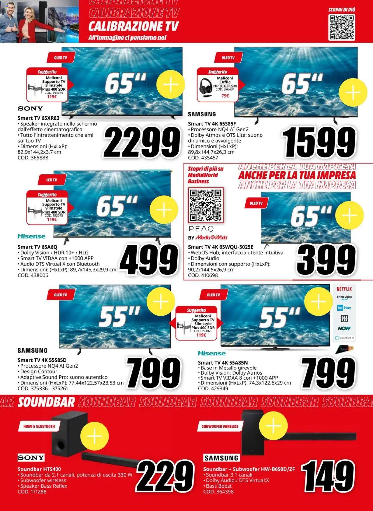 Volantino Media World del 11.08.2025 | Pagina: 3 | Prodotti: smart TV, TV, Audio, Samsung