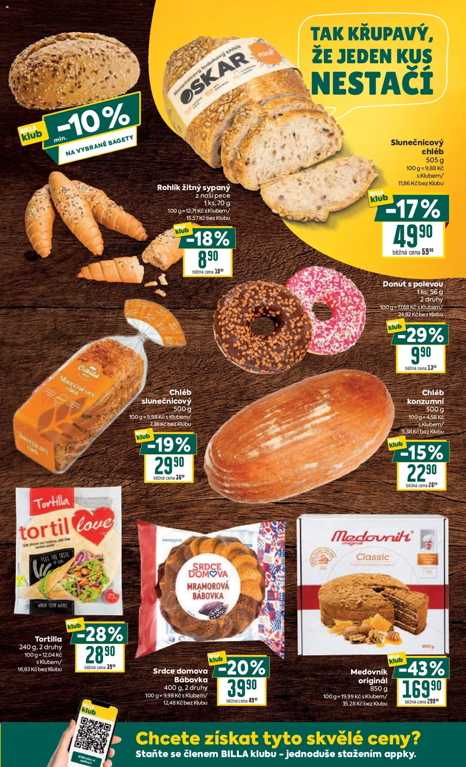 Billa Velký leták od 11.03.2026 | Strana: 5 | Produkty: Donut, Rohlík, Medovník, Bagety