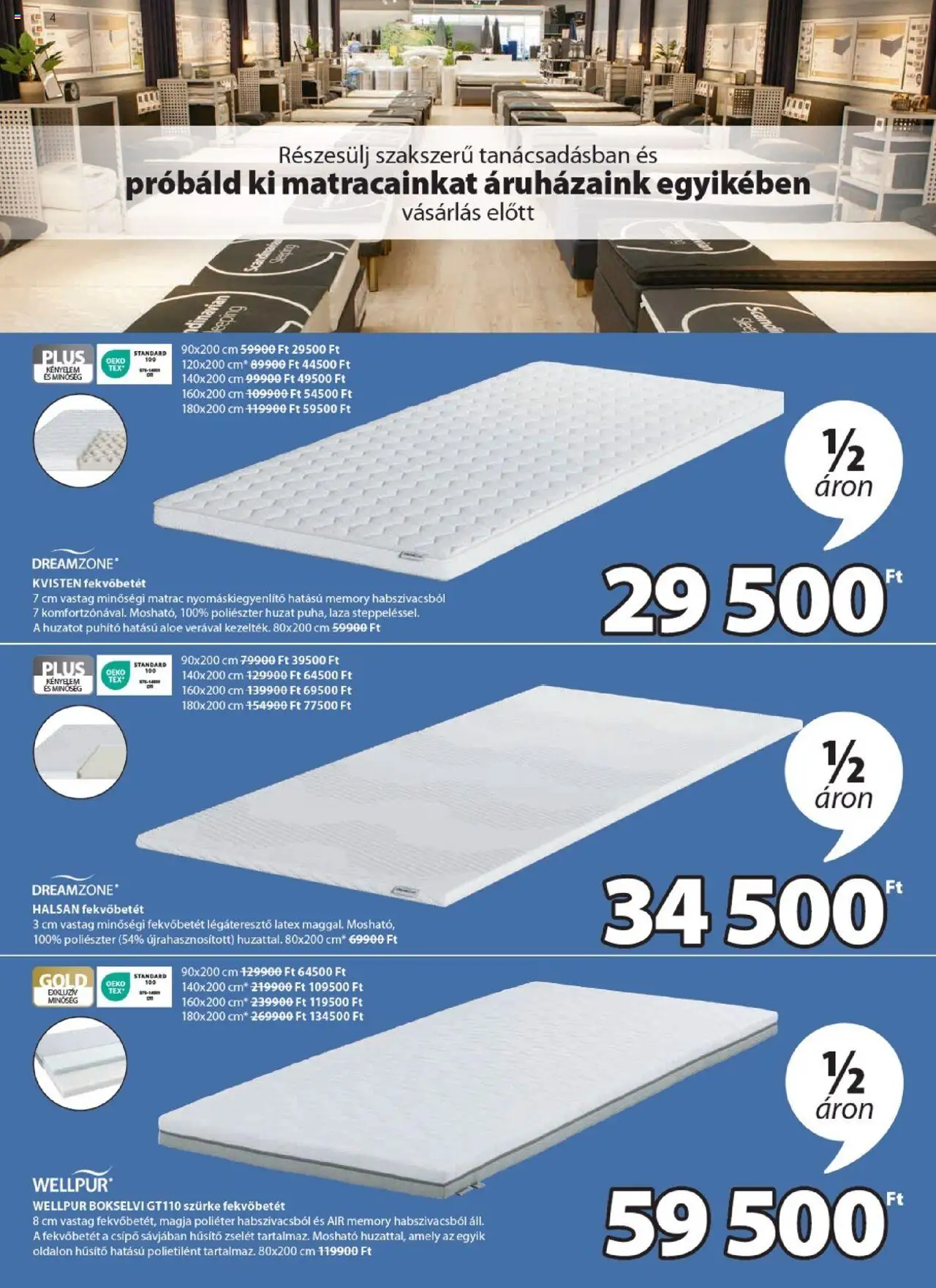 JYSK akciós ujság - amely érvényes a következő dátumtól: 01.10.2025 | Oldal: 4 | Termékek: Matrac