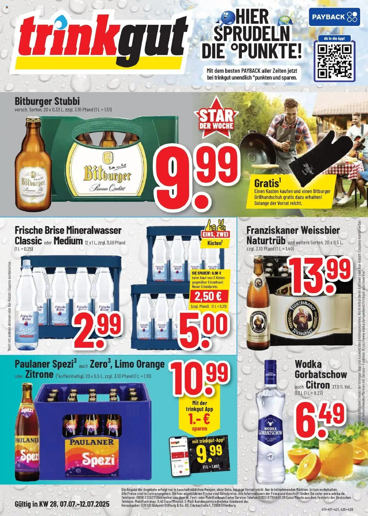 Trinkgut prospekt Wiesbaden	 - gültig ab dem 06.07.2025 | Seite: 1 | Produkte: Bitburger, Weißbier, Mineralwasser, Zitrone