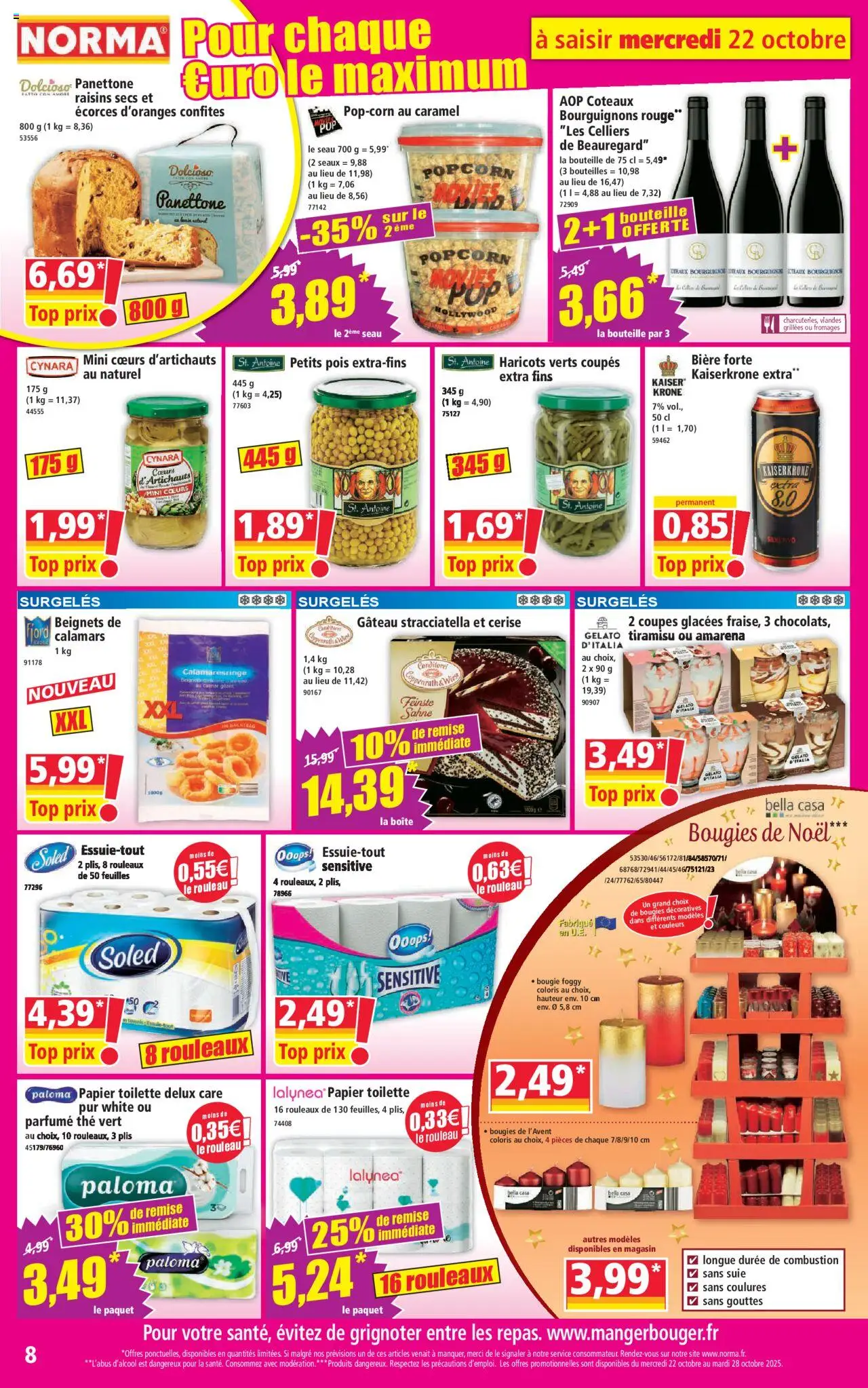 {H1} | Page: 8 | Produits: Papier toilette, Rouleau, Pois, Bière
