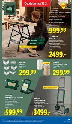 PARKSIDE Transportna kolica, Dimenzije (rasklopljeno): cca 48,5 x 110 x 52 cm (Š x V x D). Površina za utovar: cca 48,5 x 35 cm (Š x D) - pregled Lidl kataloga - važi od 19.03.2026 | Strana: 57