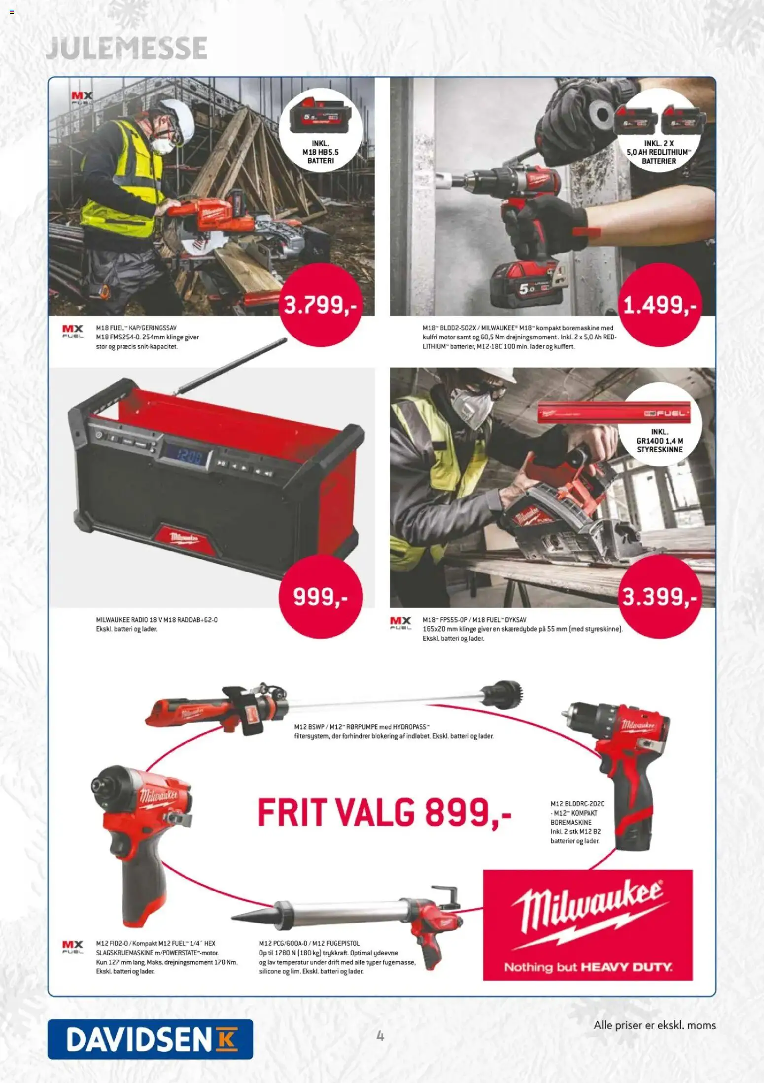 Davidsen tilbudsavis – gyldig fra 21.11.2025 | Side: 4 | Produkter: Batterier, Radio, Boremaskine, Batteri