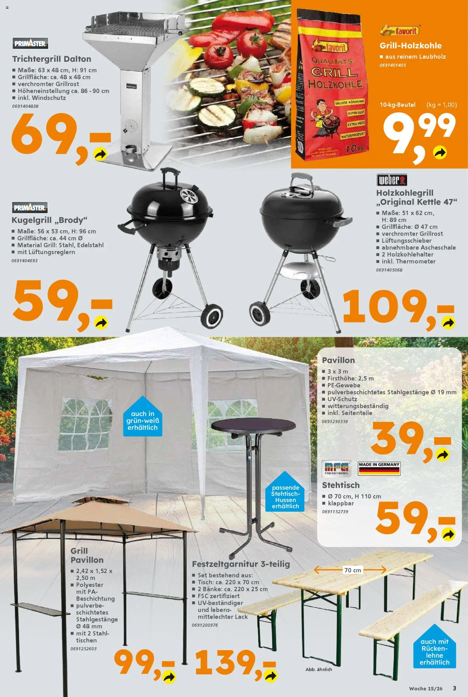 Globus Baumarkt Prospekt Saarbrücken	 – gültig ab 06.04.2026 | Seite: 3 | Produkte: Grill, Thermometer, Tisch