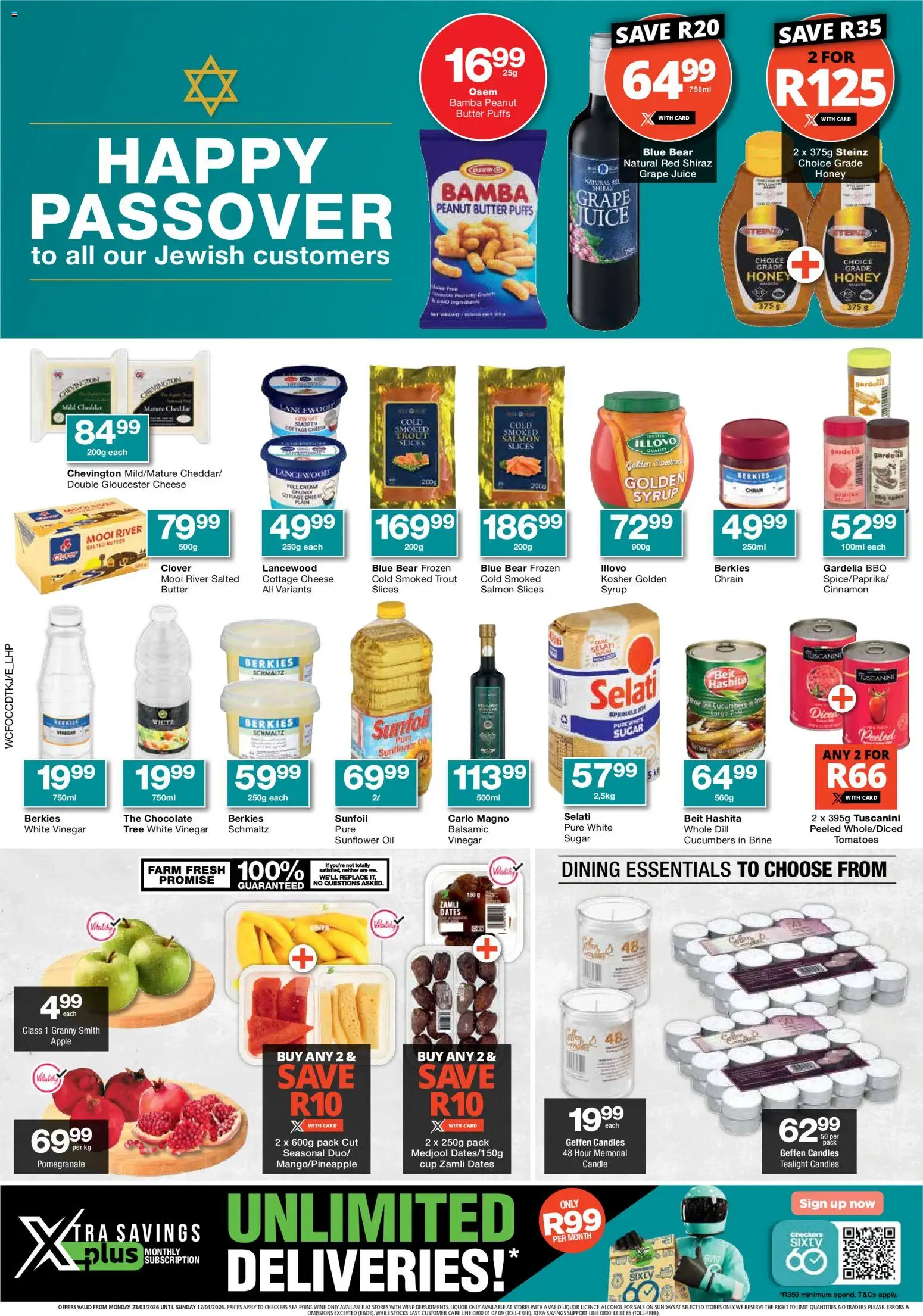 New Checkers catalogue – valid from 23.03.2026 | Page: 1 | Products: Butter, Cream, Cucumbers, Peanut butter