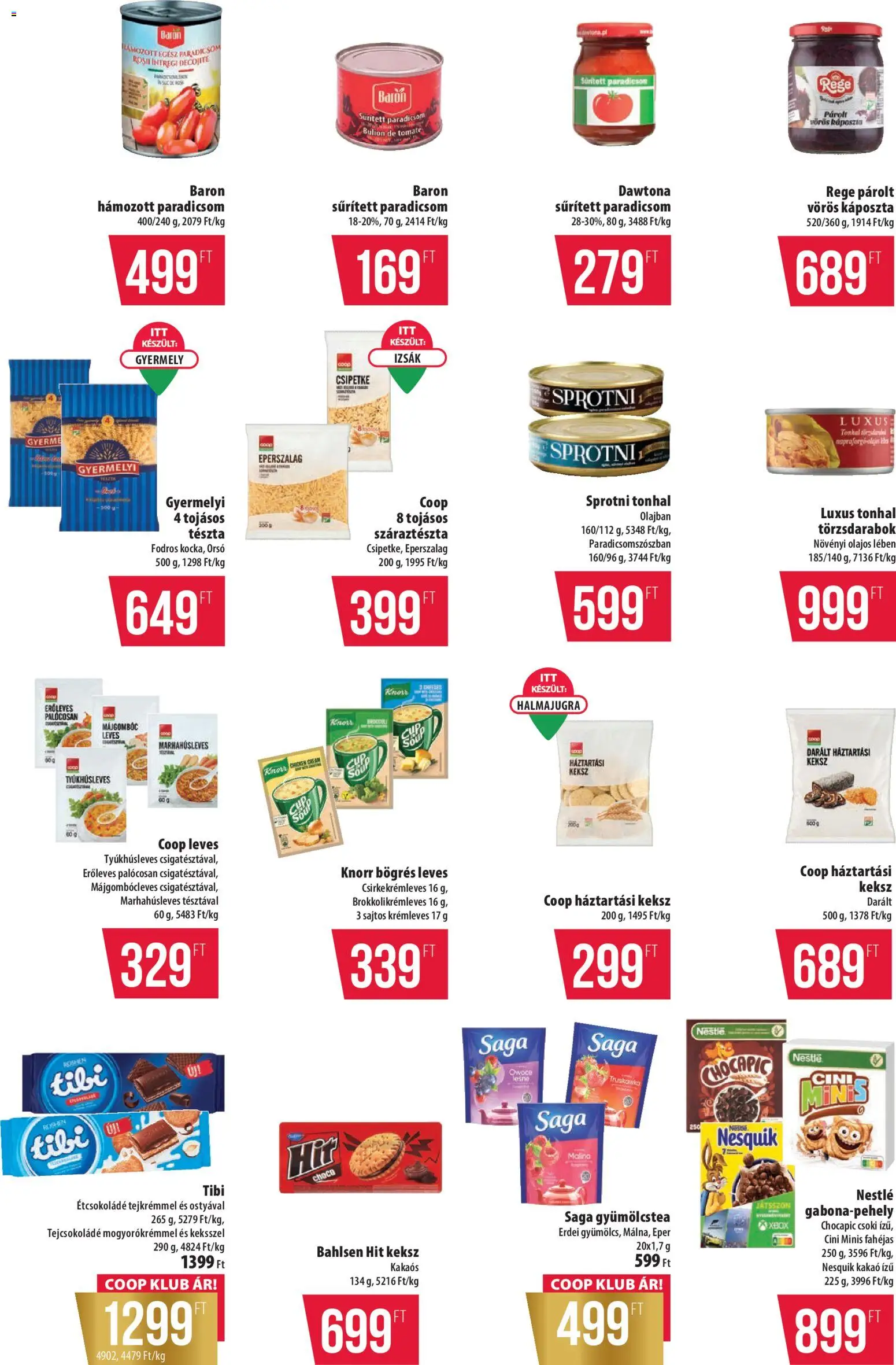 COOP akciós ujság - amely érvényes a következő dátumtól: 05.03.2026 | Oldal: 7 | Termékek: Sprotni, Étcsokoládé, Száraztészta, Keksz