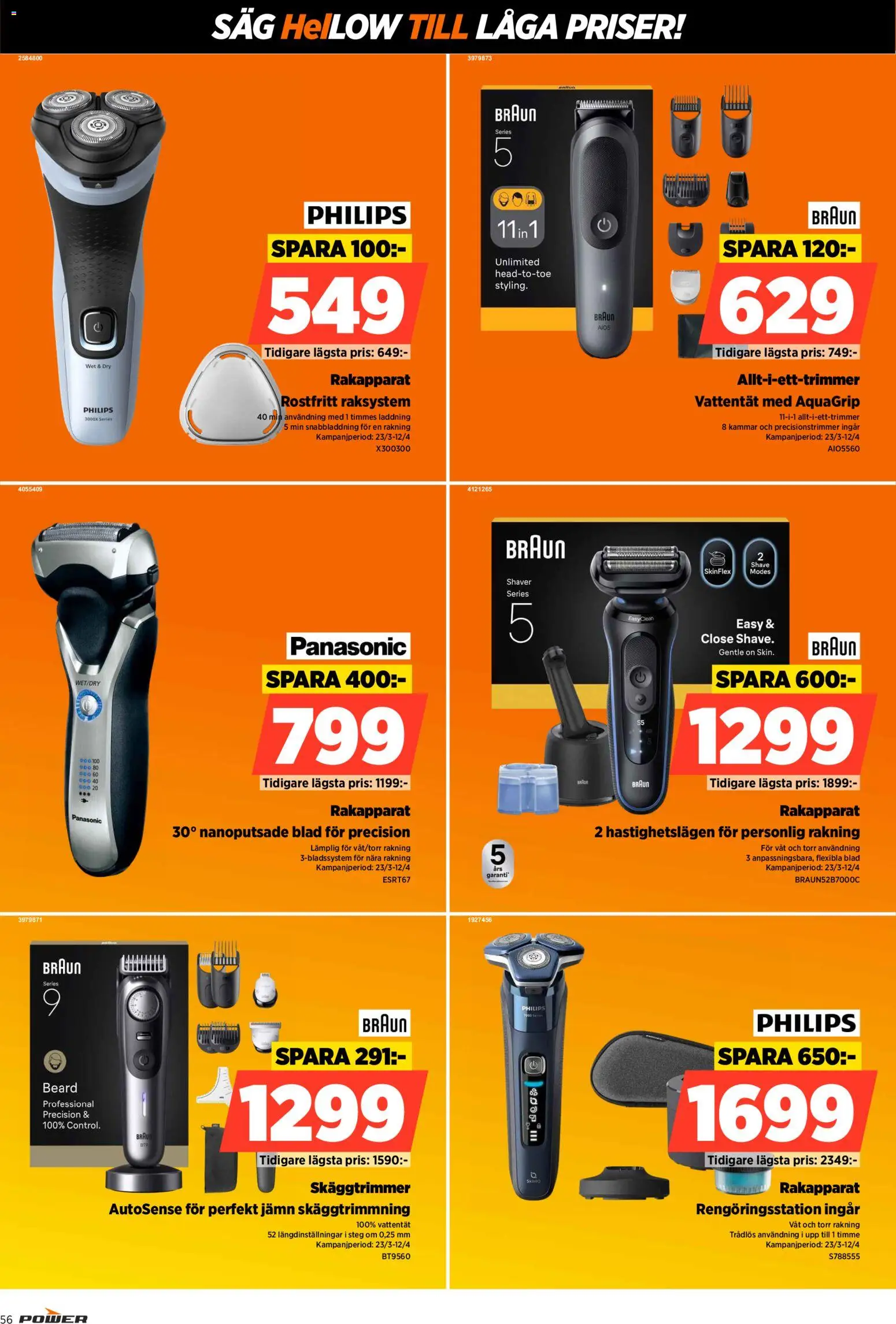 Power reklamblad aktuell från 23.09.2026 | Sida: 56 | Produkter: Rakapparat, Såg, Skäggtrimmer