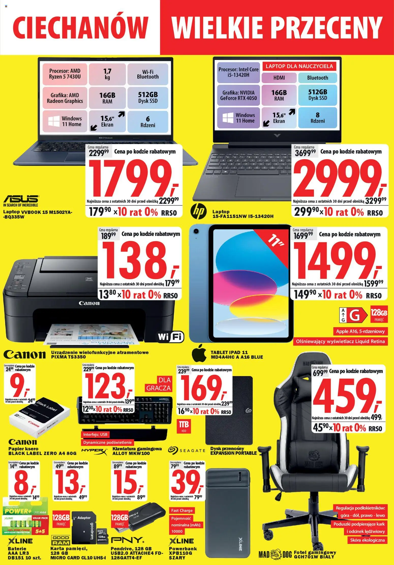 Mediaexpert Gazetka - Wielkie przeceny Ciechanów  od 27.11.2025 | Strona: 5 | Produkty: Karta, Klawiatura, Dysk, Fotel