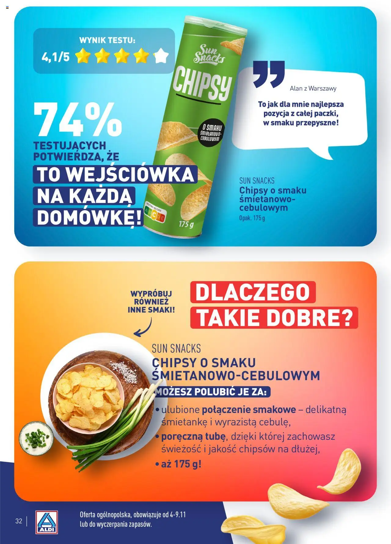 Aldi Gazetka - Wielki test od 04.11.2024 | Strona: 32 | Produkty: Chipsy