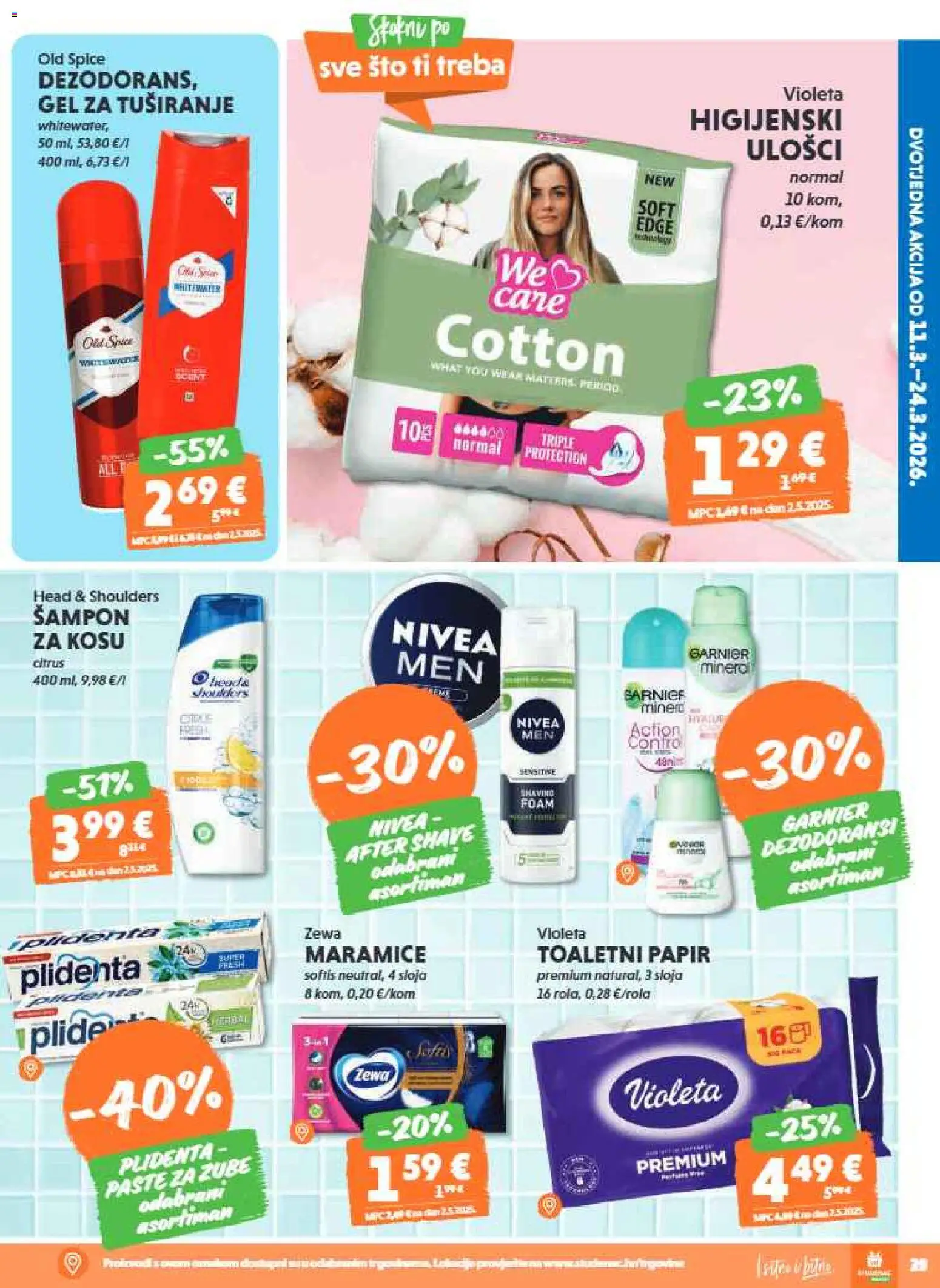 Studenac katalog | vrijedi od 04.03.2026 | Stranica: 29 | Proizvodi: Zewa, Nivea, Old Spice, Garnier