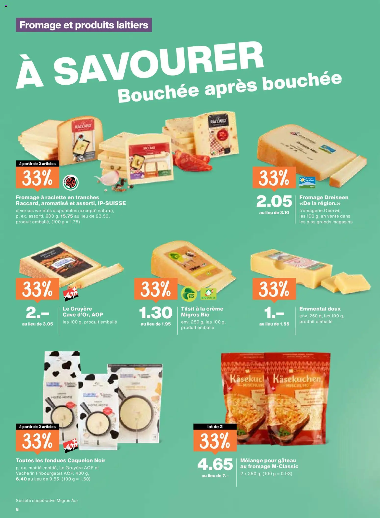 Migros Aktionen FR – gültig ab 06.01.2026 | Seite: 8 | Produkte: Raclette, Fondue, Creme