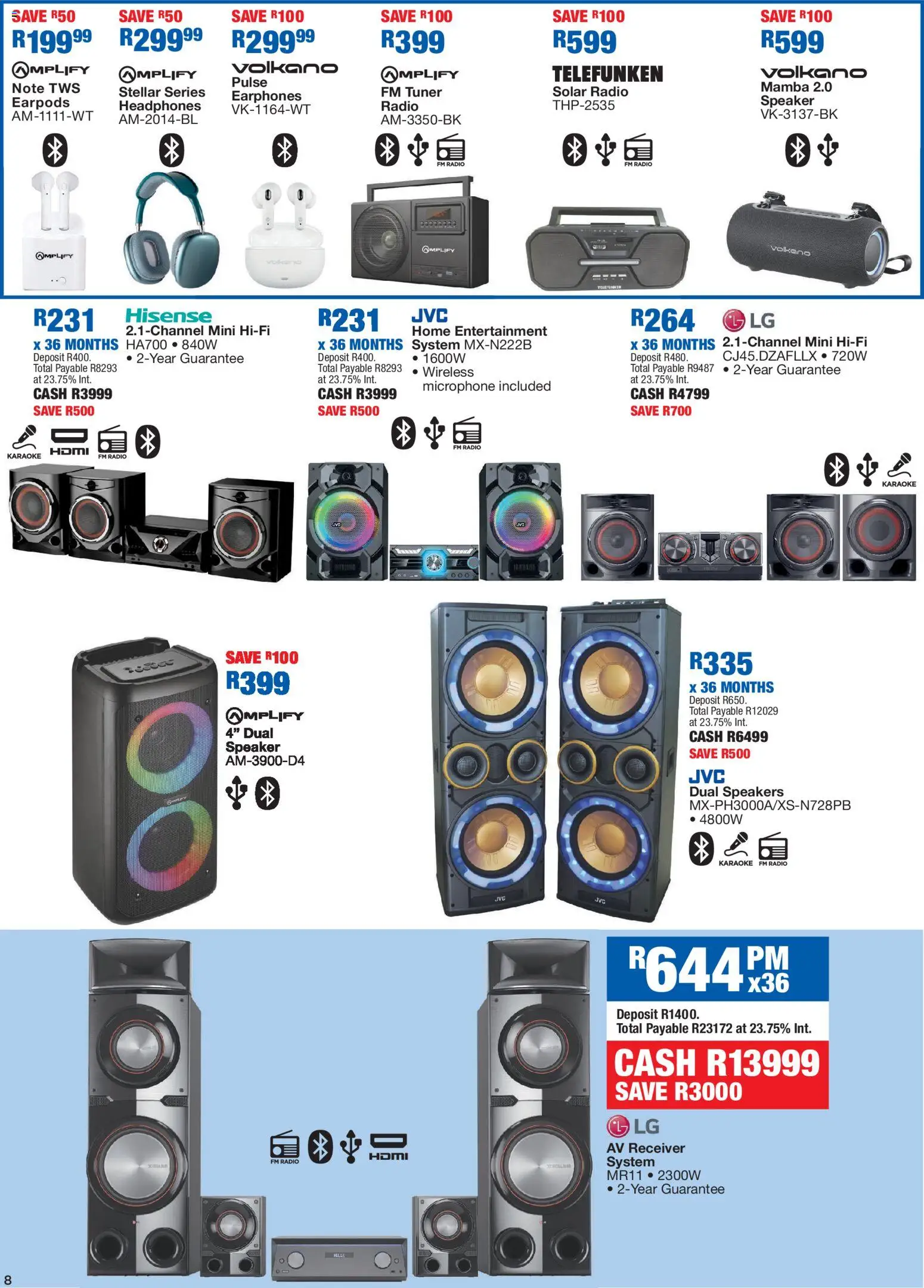 New OK Furniture catalogue – valid from 26.01.2026 | Page: 8 | Products: Earphones, Headphones, Microphone, Speaker