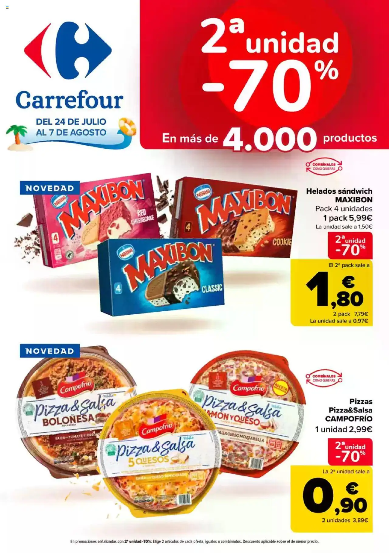 Carrefour folleto │ válido desde el 24.07.2025 | Página: 1 | Productos: Queso, Pizza