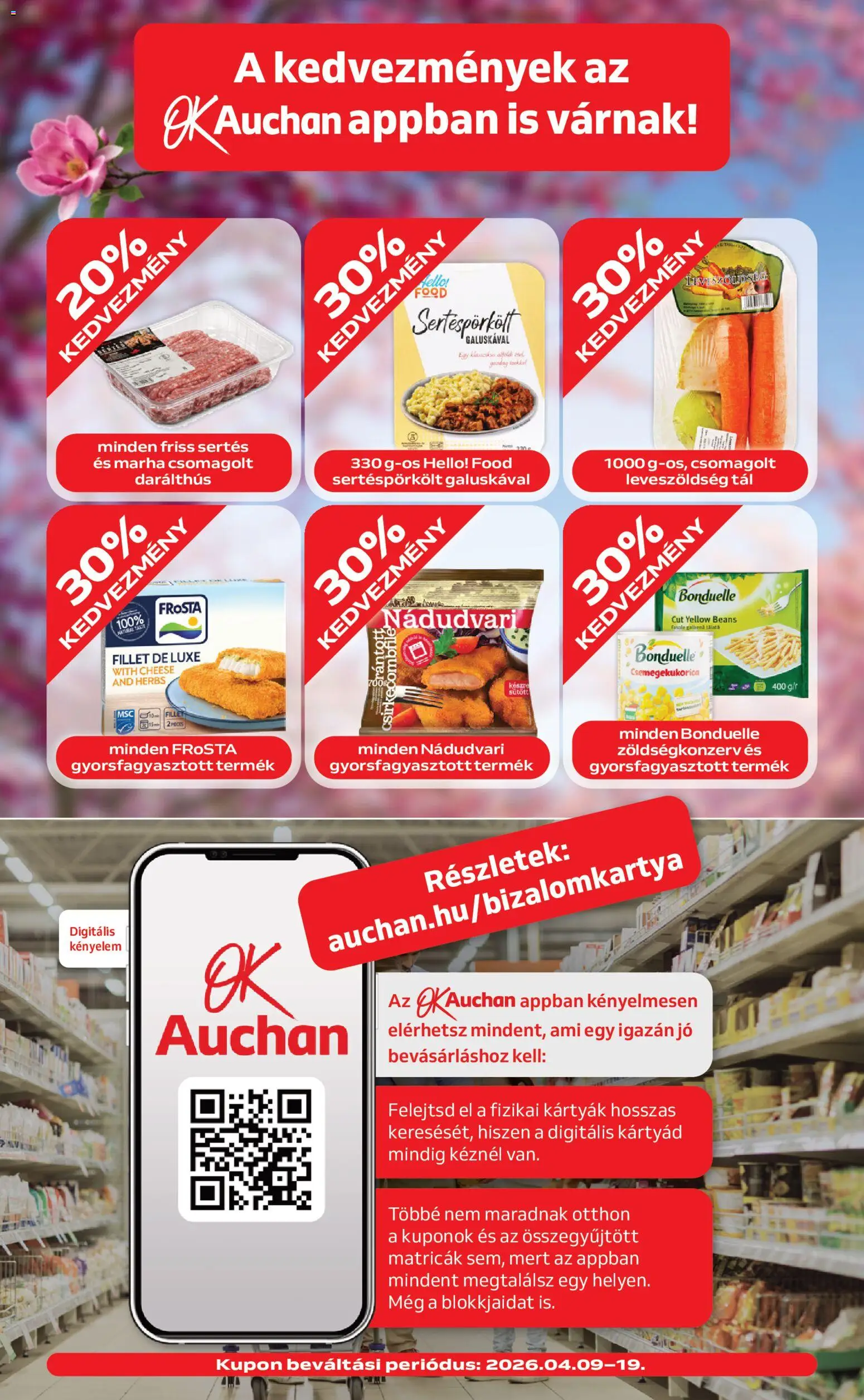 Auchan akciós ujság - amely érvényes a következő dátumtól: 09.04.2026 | Oldal: 4 | Termékek: Csemegekukorica, Csirkecombfile