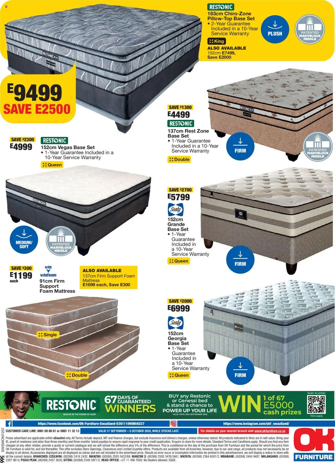 New OK Furniture catalogue – valid from 17.09.2025 | Page: 12 | Products: Bed, Mattress, Foam