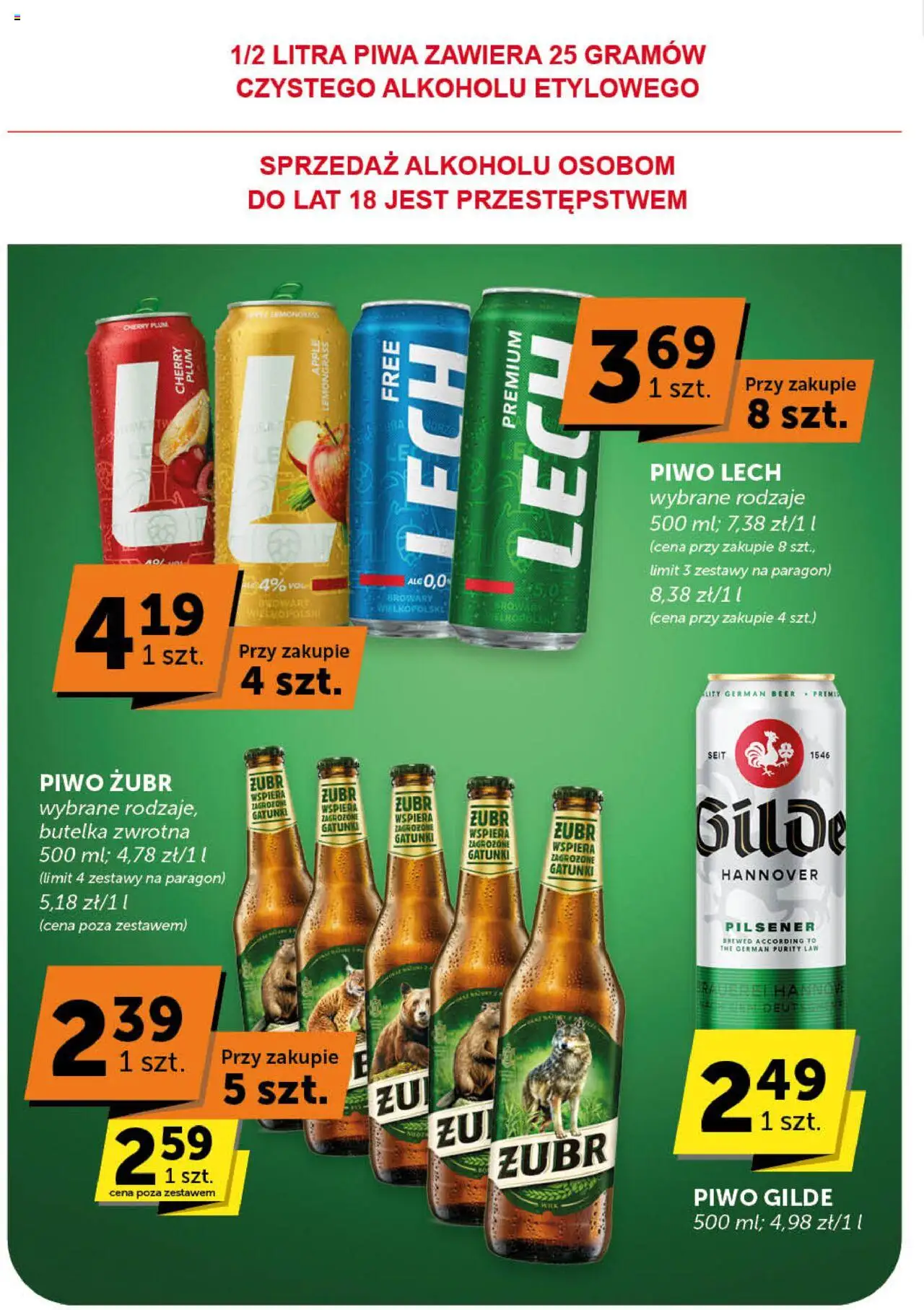 Groszek Gazetka - Market od 18.09.2025 | Strona: 48 | Produkty: Piwo żubr, Piwo
