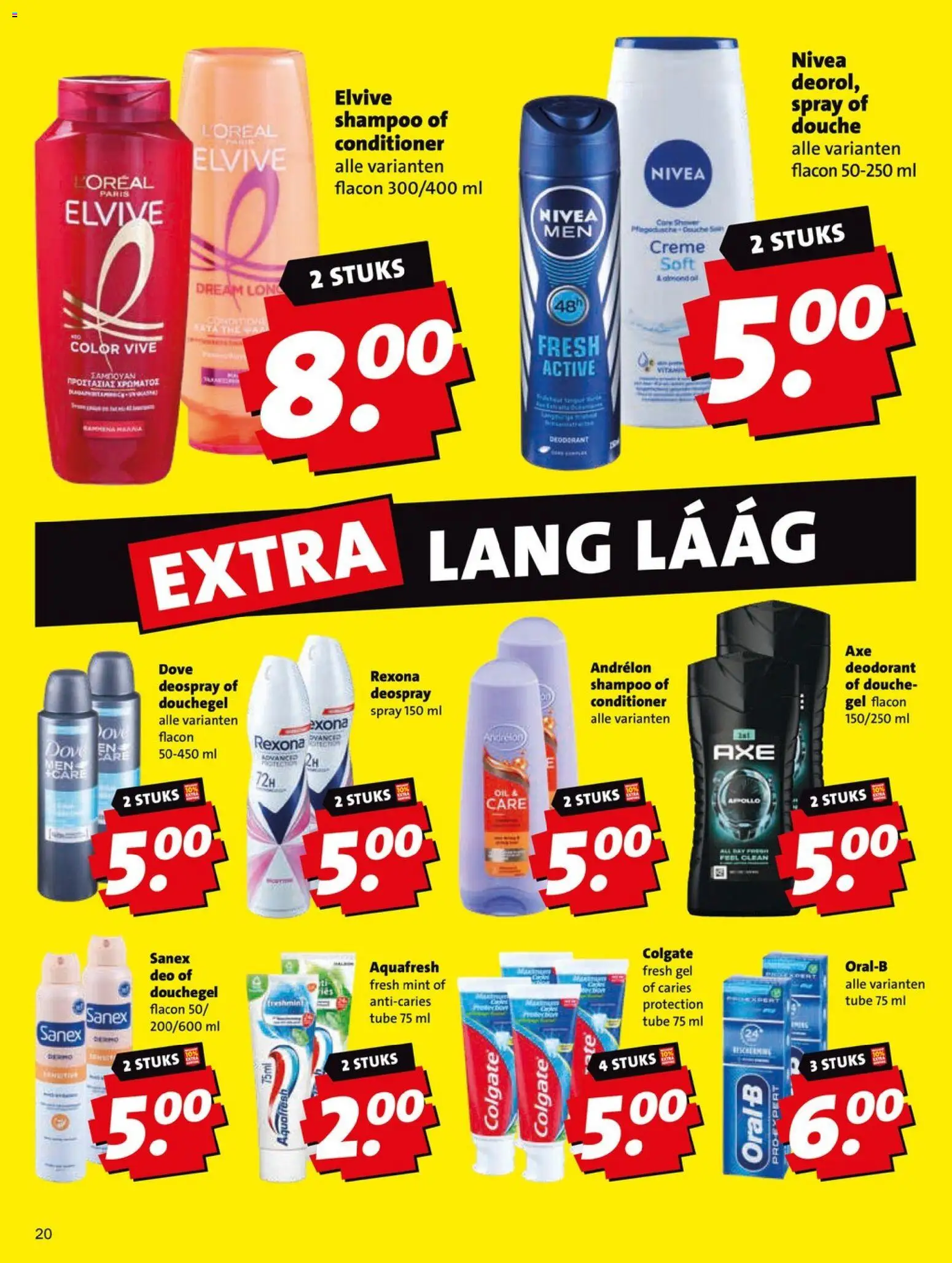 {H1} | Pagina: 20 | Producten: Deodorant, Conditioner, Crème, Douchegel