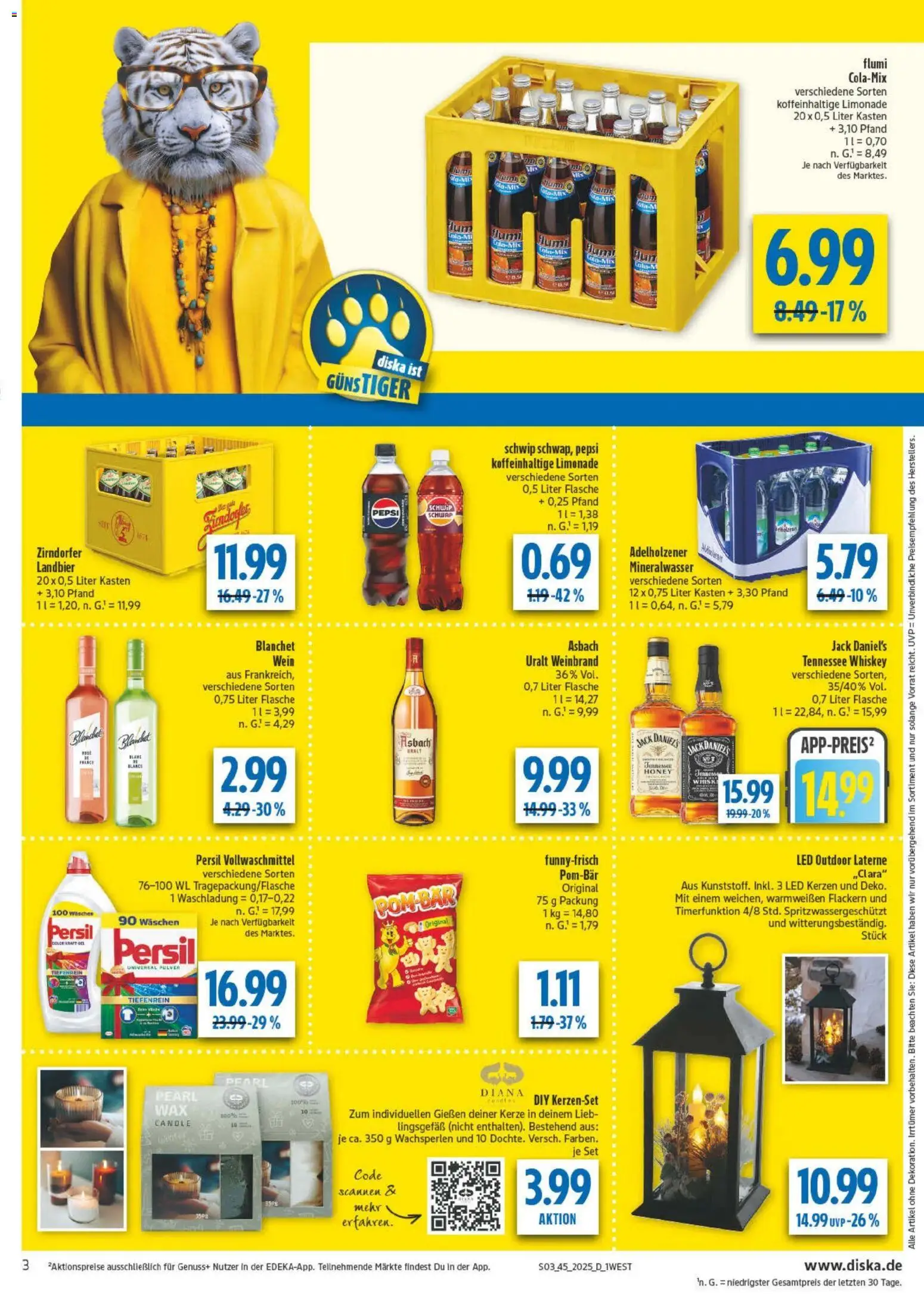 Diska - Diska Angebote Bayern KW45 – gültig ab 03.11.2025 | Seite: 3 | Produkte: Jack Daniel's, Pepsi, Persil, Asbach