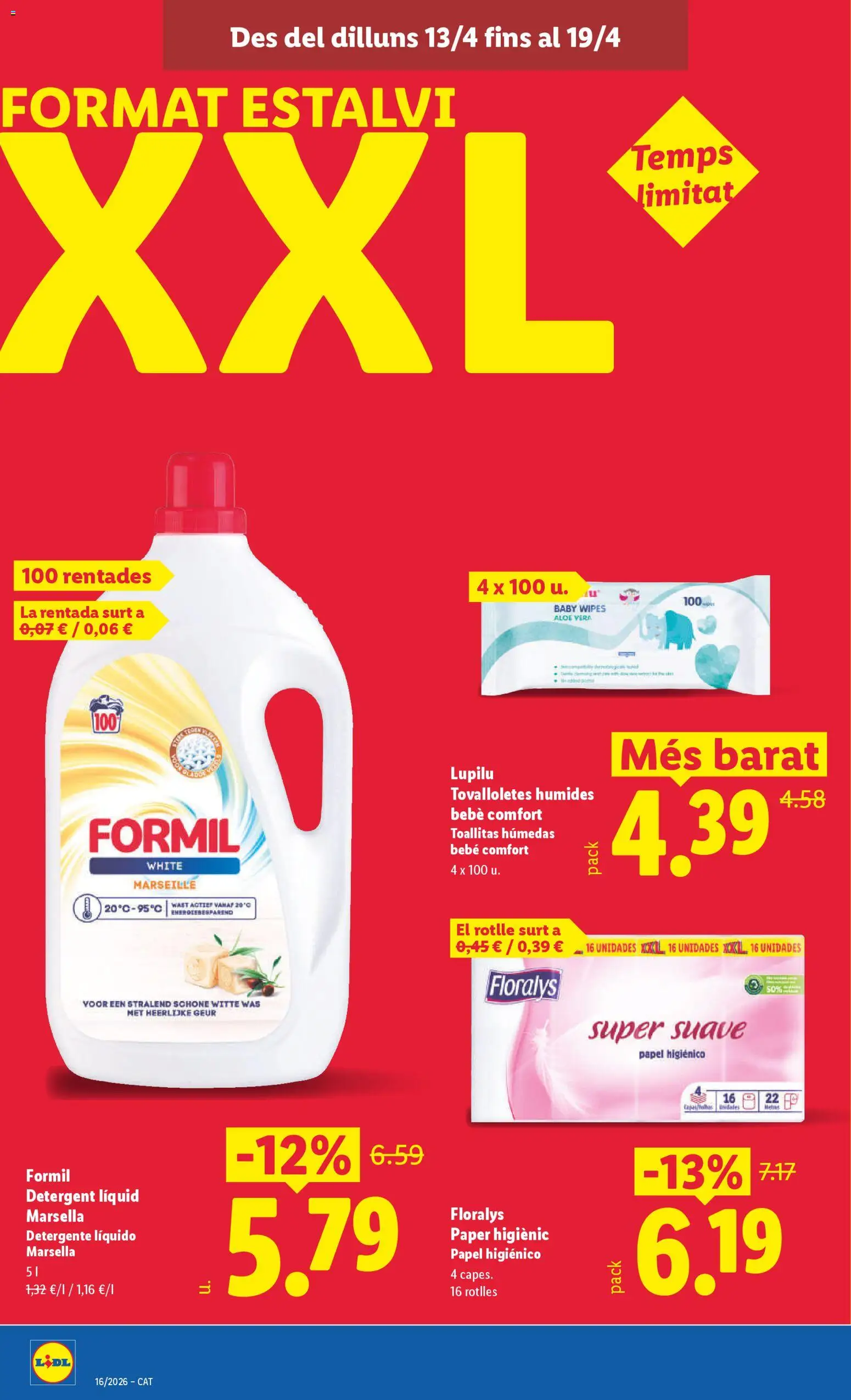 Lidl folleto │ válido desde el 13.04.2026 | Página: 14 | Productos: Detergente, Papel higienico, Detergente líquido