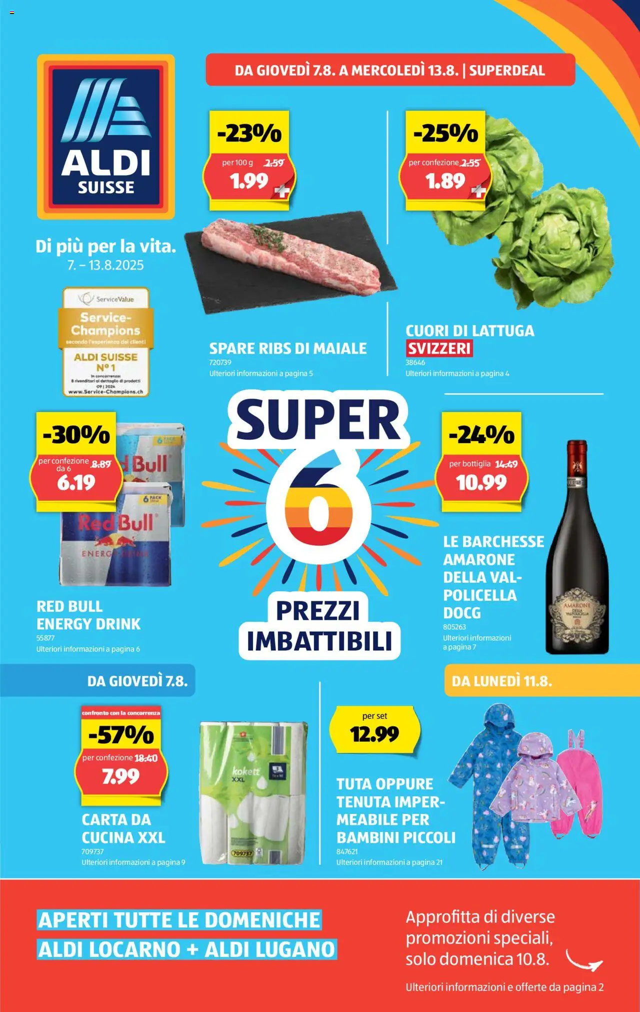 Aldi Volantino ab 07.08.2025 | Seite: 1 | Produkte: Red bull, Spare Ribs, Öl