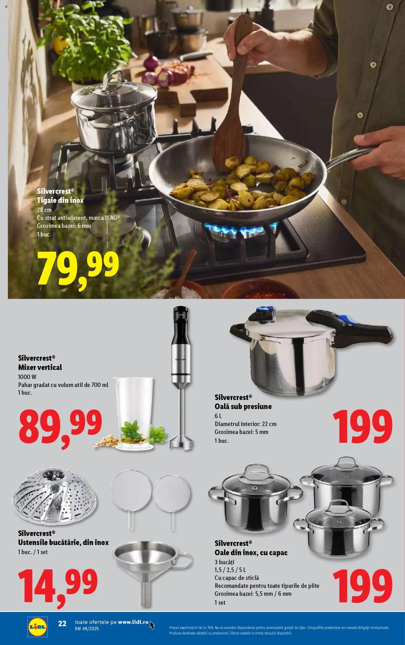 Noul catalog Lidl – valabil de la 01.12.2025 | Pagină: 22 | Produse: Blender, Set oale, Oală, Mixer