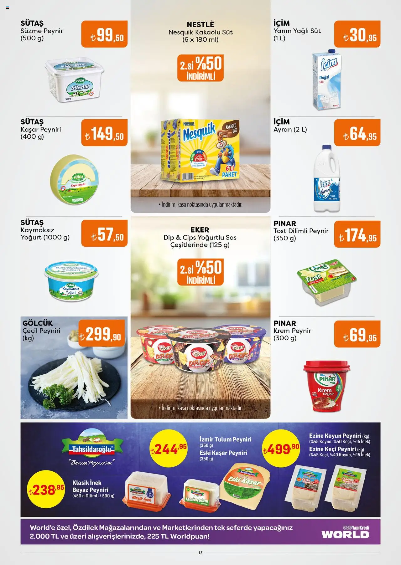 Özdilek Katalog - 13.08.2025 tarihinden itibaren geçerlidir | Sayfa: 13 | Ürünler: Krem, Peynir, Cips, Sos