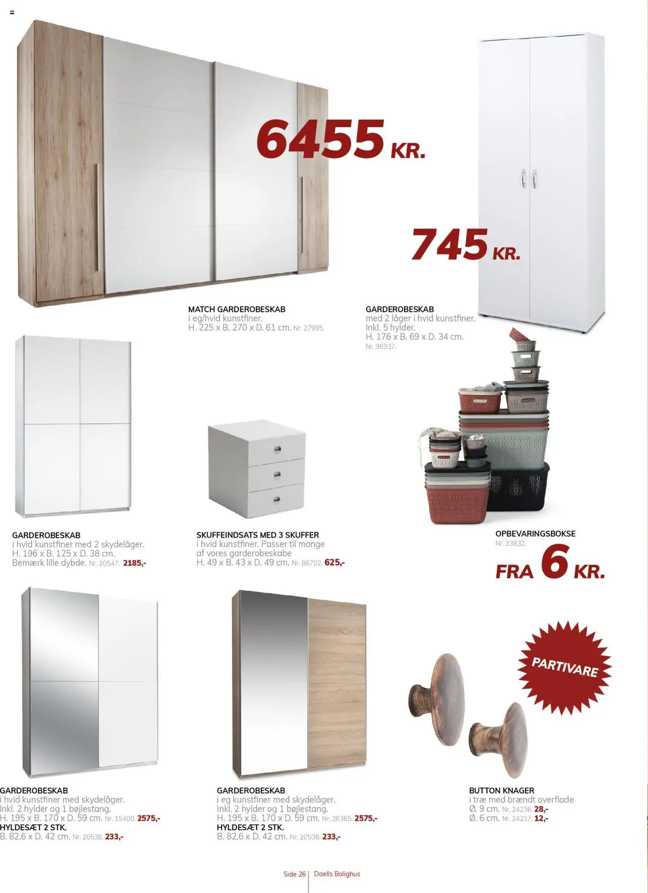 Daells Bolighus tilbudsavis – gyldig fra 11.09.2025 | Side: 26 | Produkter: Garderobeskabe