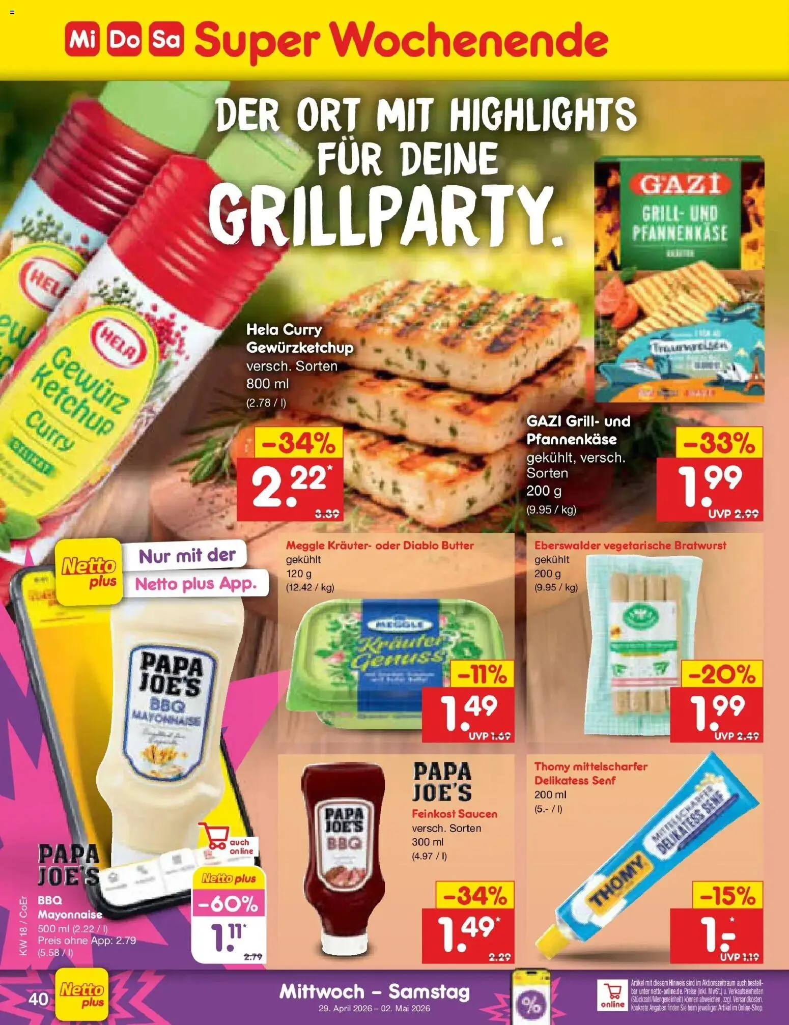 Netto Marken-Discount Prospekt Jena-Lobeda	 – gültig ab 27.04.2026 | Seite: 58 | Produkte: Grill, Bratwurst, Mayonnaise, Ketchup