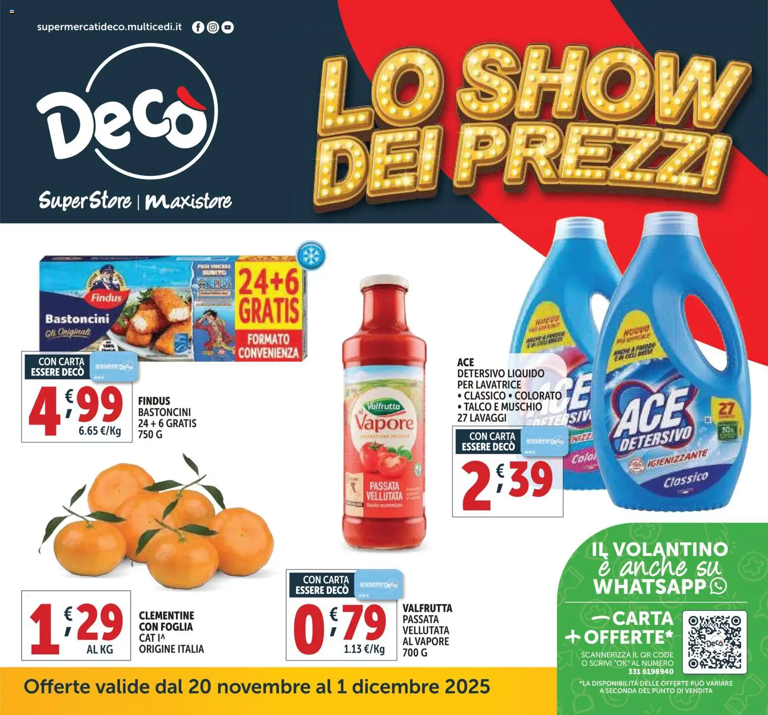 Volantino Decò del 20.11.2025 | Pagina: 1 | Prodotti: Talco, Lavatrice