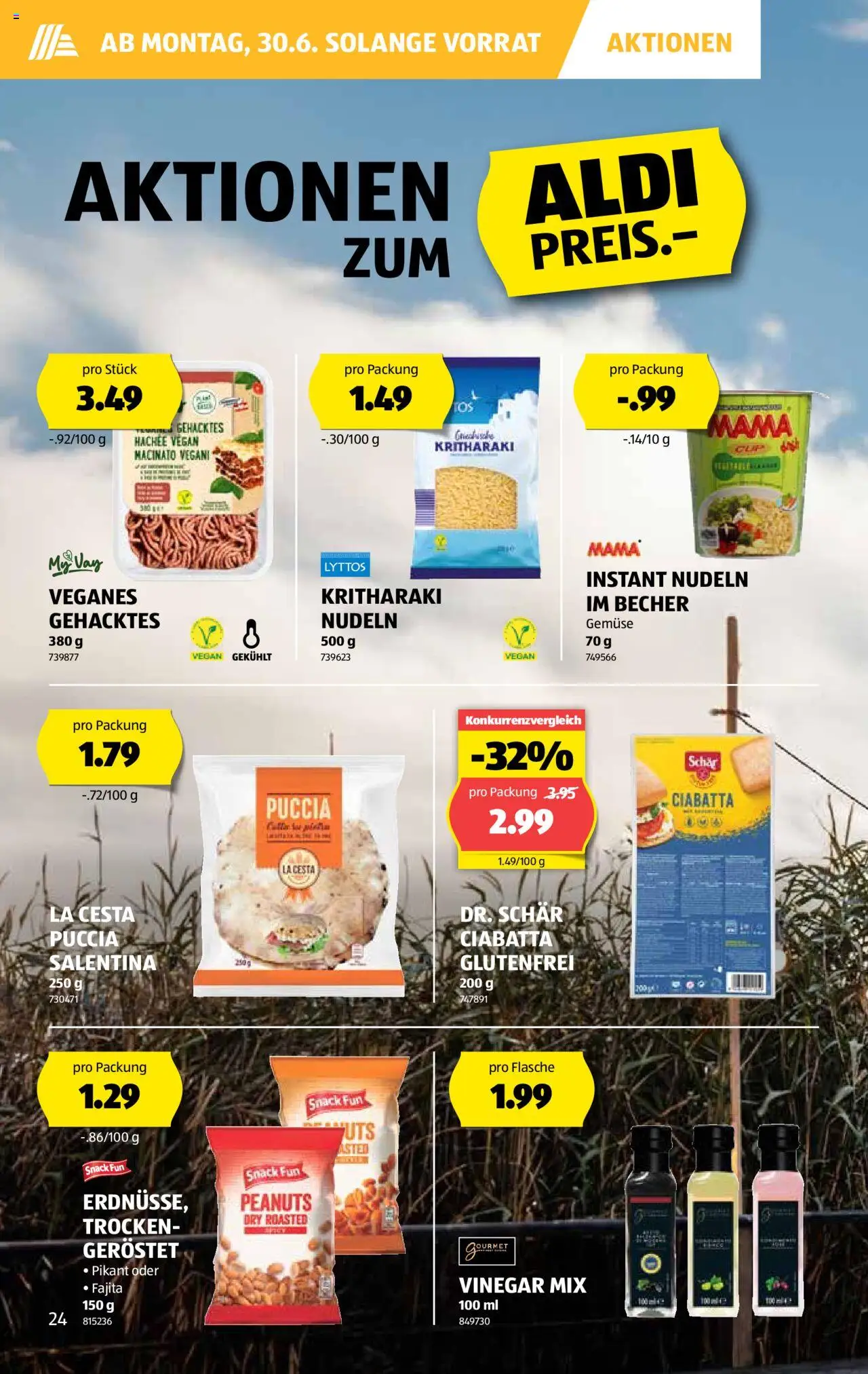 Aldi Aktionen ab 26.06.2025 | Seite: 25 | Produkte: Nudeln, Gemüse