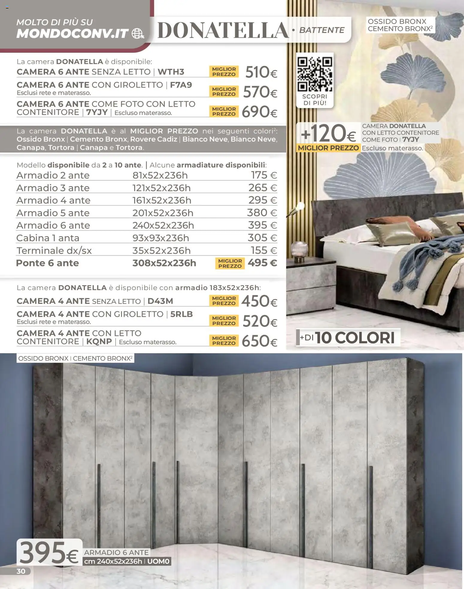 Volantino Mondo Convenienza del 01.01.2026 | Pagina: 32 | Prodotti: Letto contenitore, Contenitore, Letto, Armadio