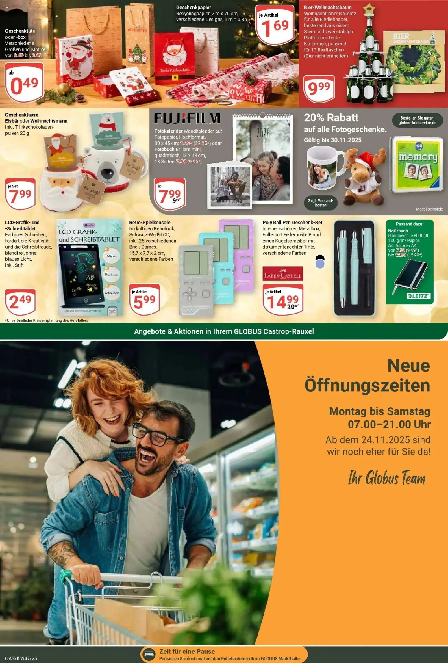 Globus prospekt Castrop-Rauxel	 – gültig ab 17.11.2025 | Seite: 23 | Produkte: Bier, Box, Uhr, Notizbuch