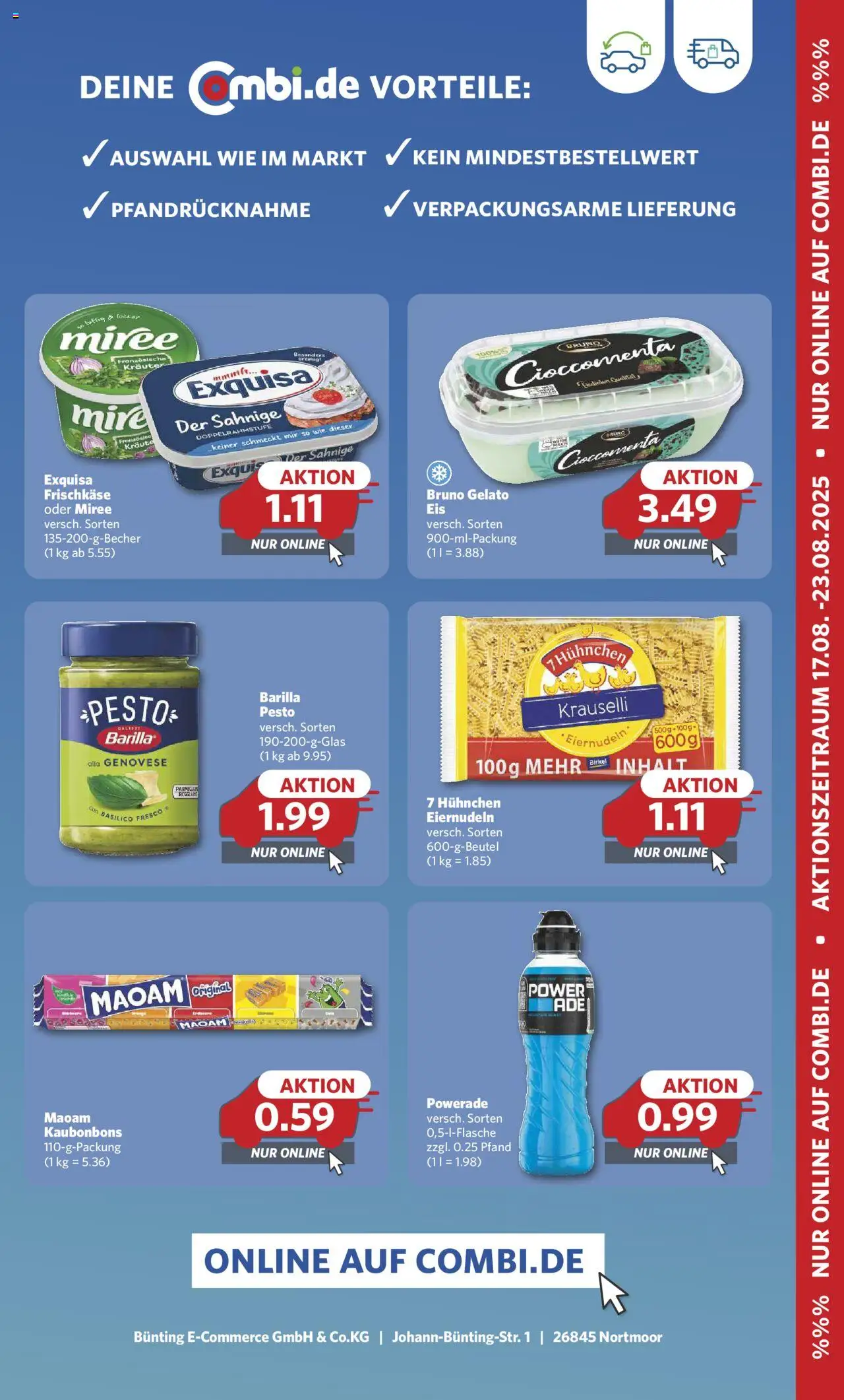 Combi Prospekt 	 - gültig ab dem 18.08.2025 | Seite: 16 | Produkte: Barilla pesto, Exquisa, Powerade, Frischkase