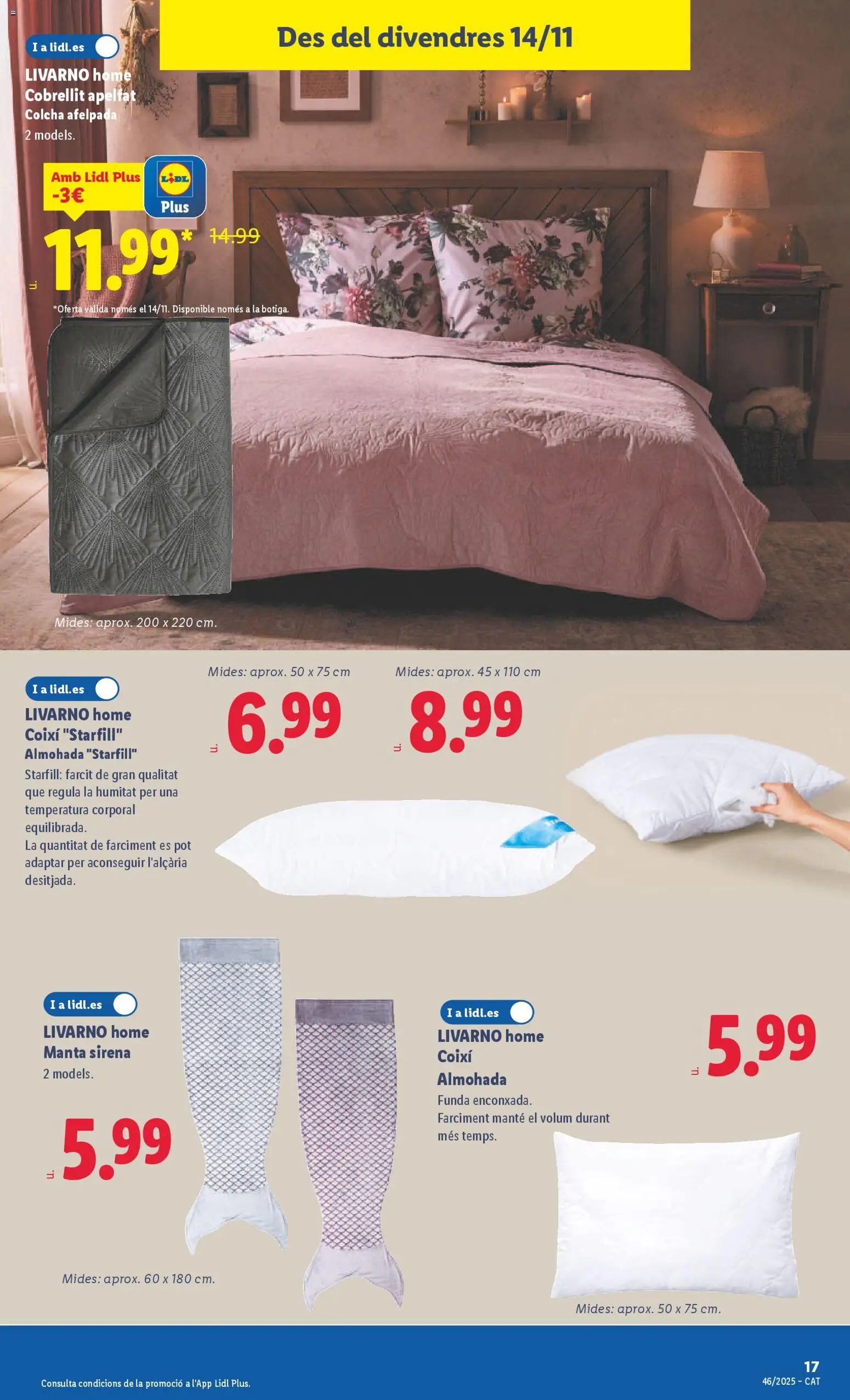 Lidl folleto de bazar │ válido desde el 10.11.2025 | Página: 27 | Productos: Manta, Funda, Almohada, Colcha