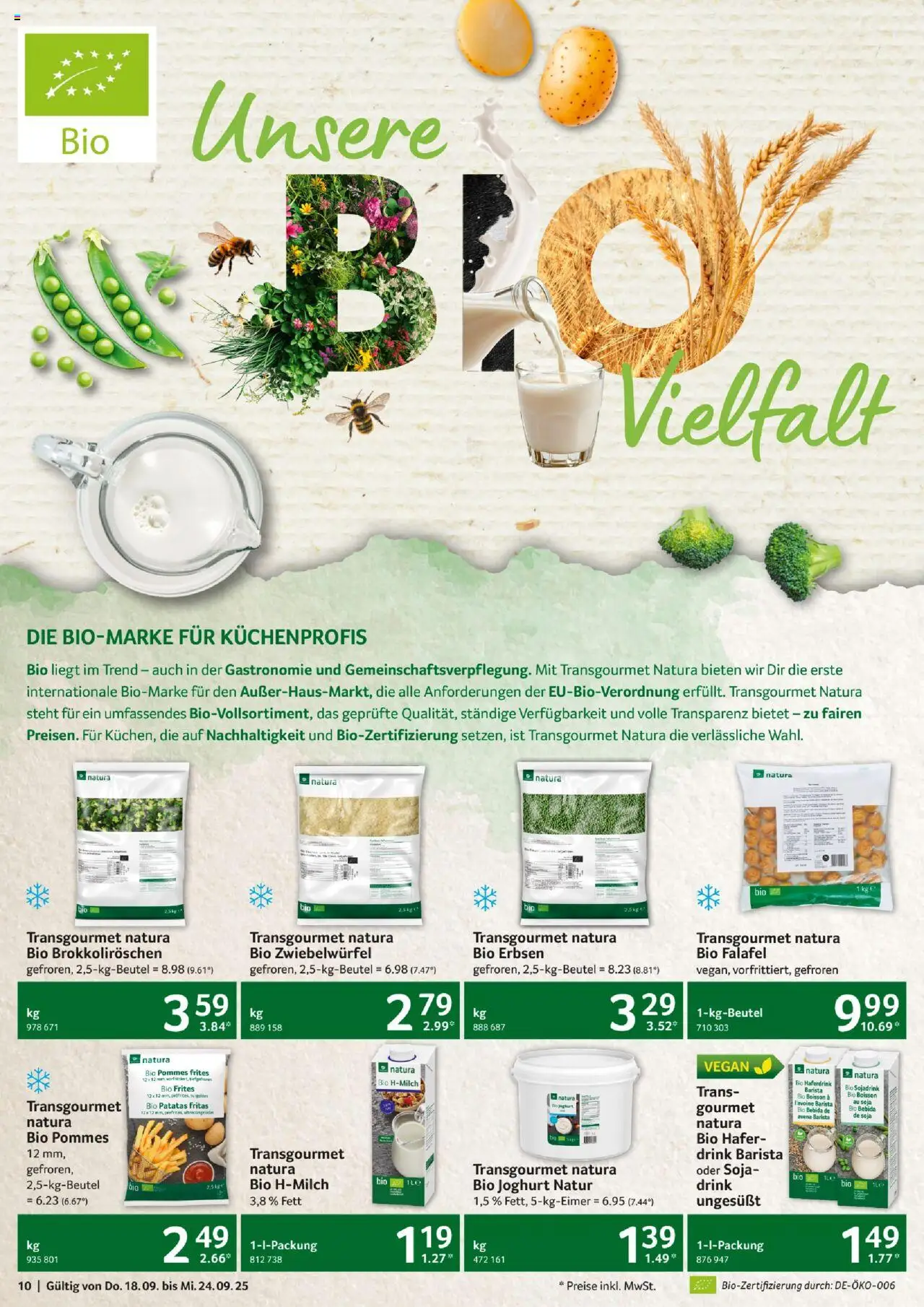 Selgros Prospekt 	 – gültig ab 18.09.2025 | Seite: 10 | Produkte: Pommes, Pommes frites, Haferdrink, Erbsen