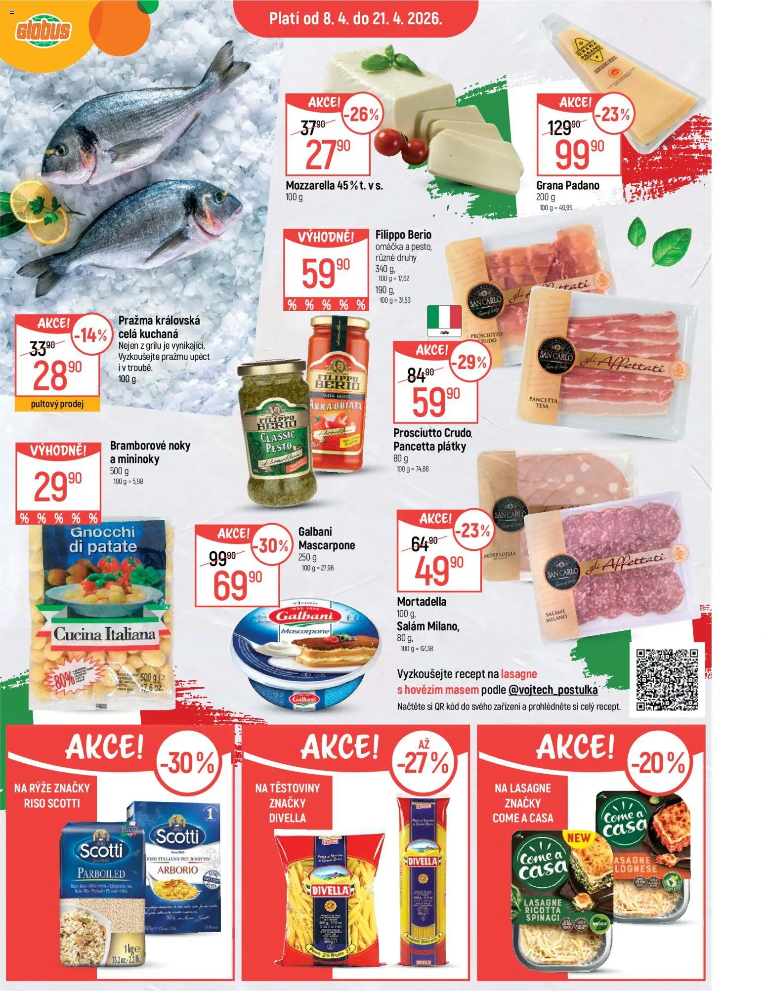 Globus leták - Praha Zličín od 08.04.2026 | Strana: 3 | Produkty: Pražma, Rýže, Noky, Těstoviny na lasagne