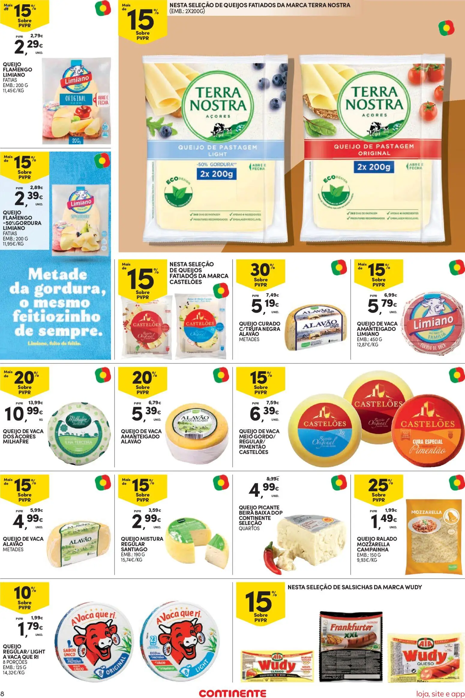 Continente Semanal Continente Bom Dia │ válido de 06.01.2026 | Página: 8 | Produtos: Pimentão, Campainha, Cálcio, Proteina