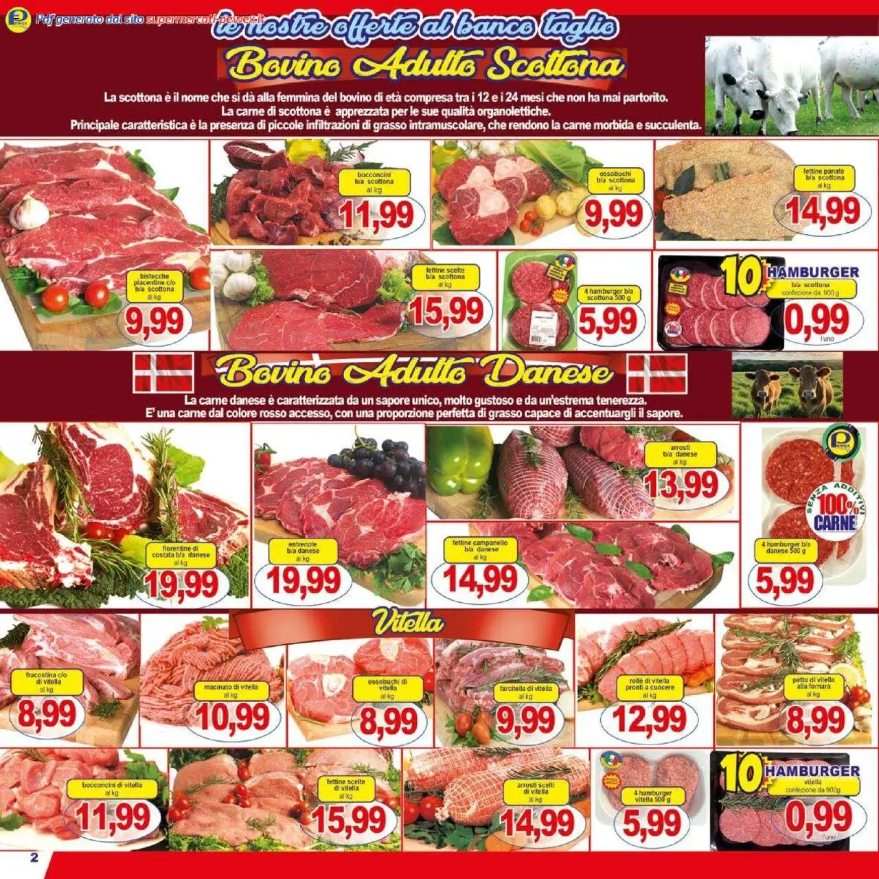 Volantino Pewex del 13.06.2025 | Pagina: 2 | Prodotti: Bovino, Hamburger, Macinato