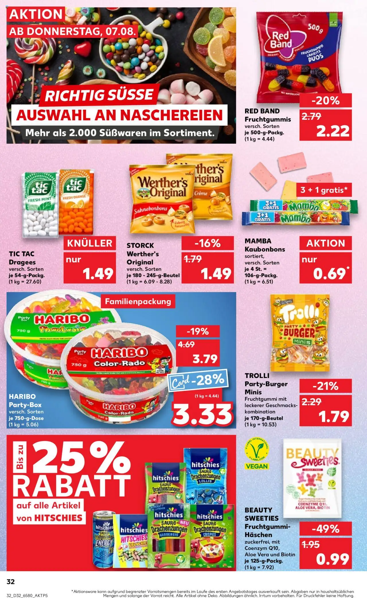 Kaufland prospekt Hamburg	 - gültig ab dem 07.08.2025 | Seite: 32 | Produkte: Haribo, Burger, Creme