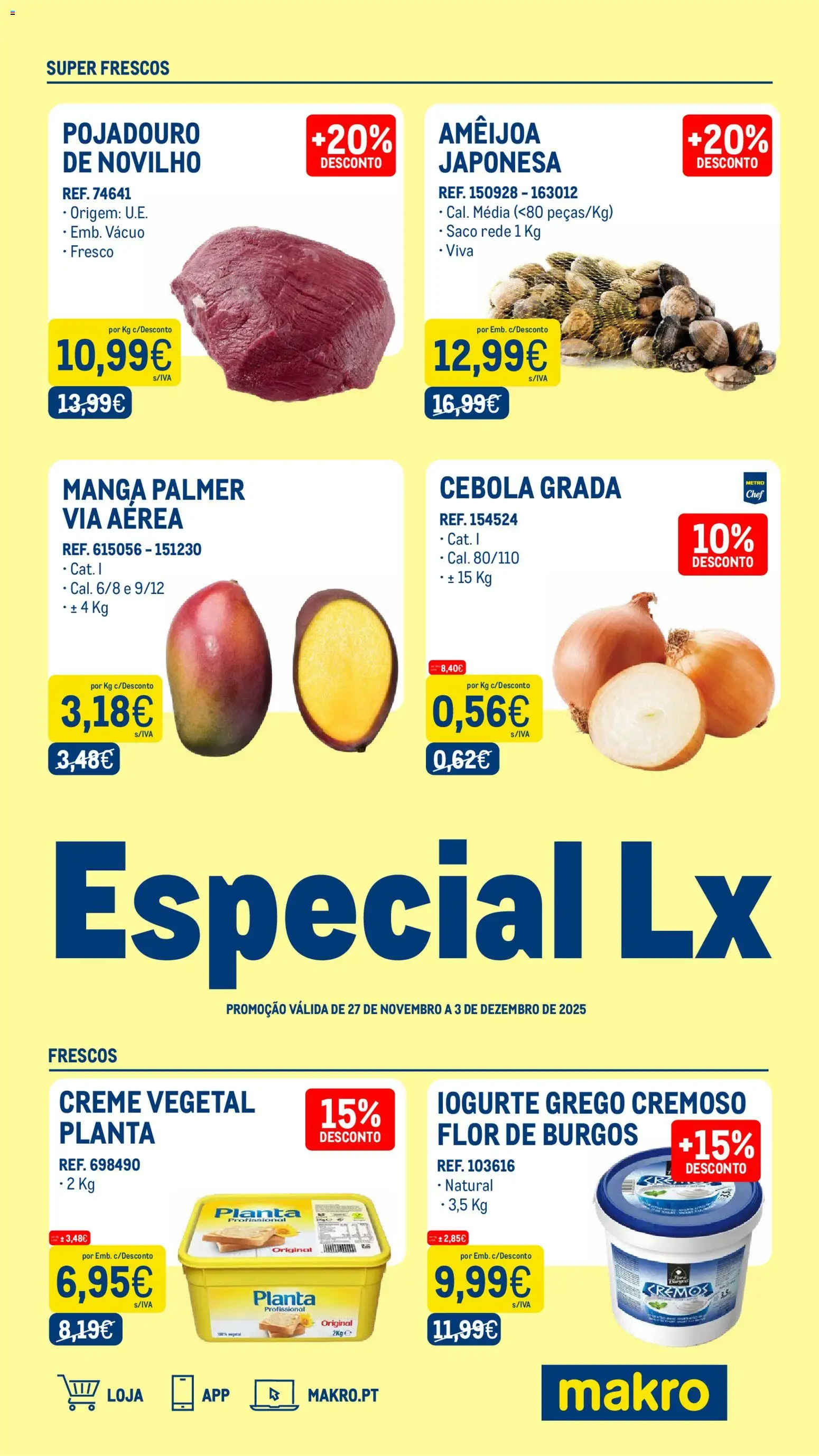 Makro Especial Lx Semana 48 │ válido de 27.11.2025 | Página: 1 | Produtos: Cebola, Iogurte, Creme