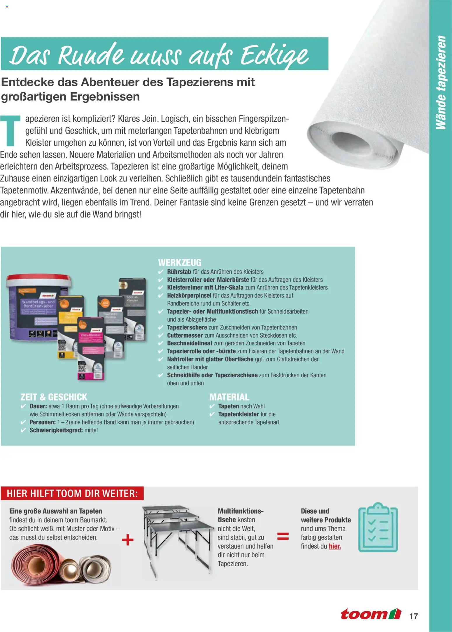 Toom Baumarkt Wände streichen und tapezieren – gültig ab 01.01.2026 | Seite: 17 | Produkte: Bürste