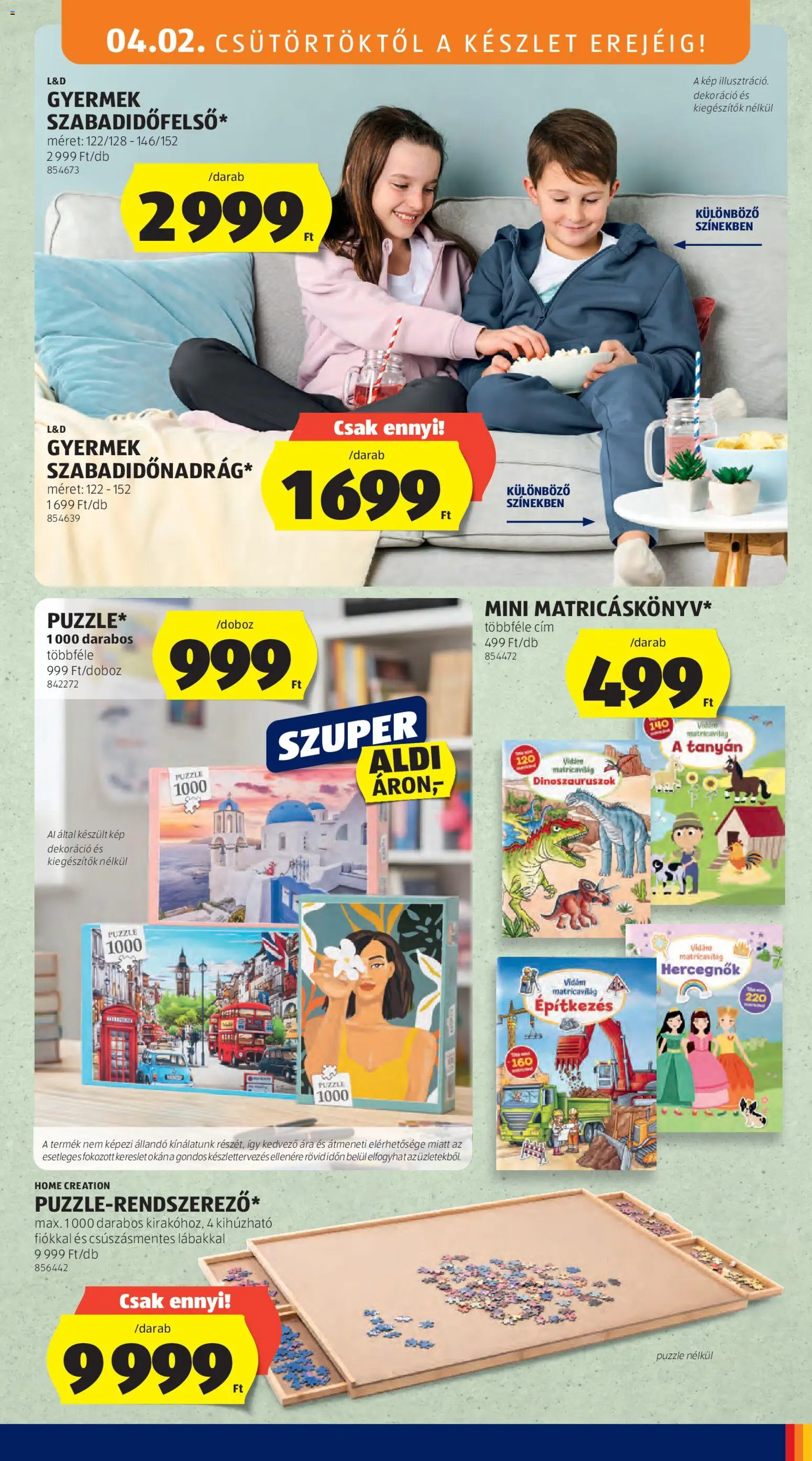 Aldi akciós ujság - amely érvényes a következő dátumtól: 02.04.2026 | Oldal: 29 | Termékek: Puzzle, Dekoráció