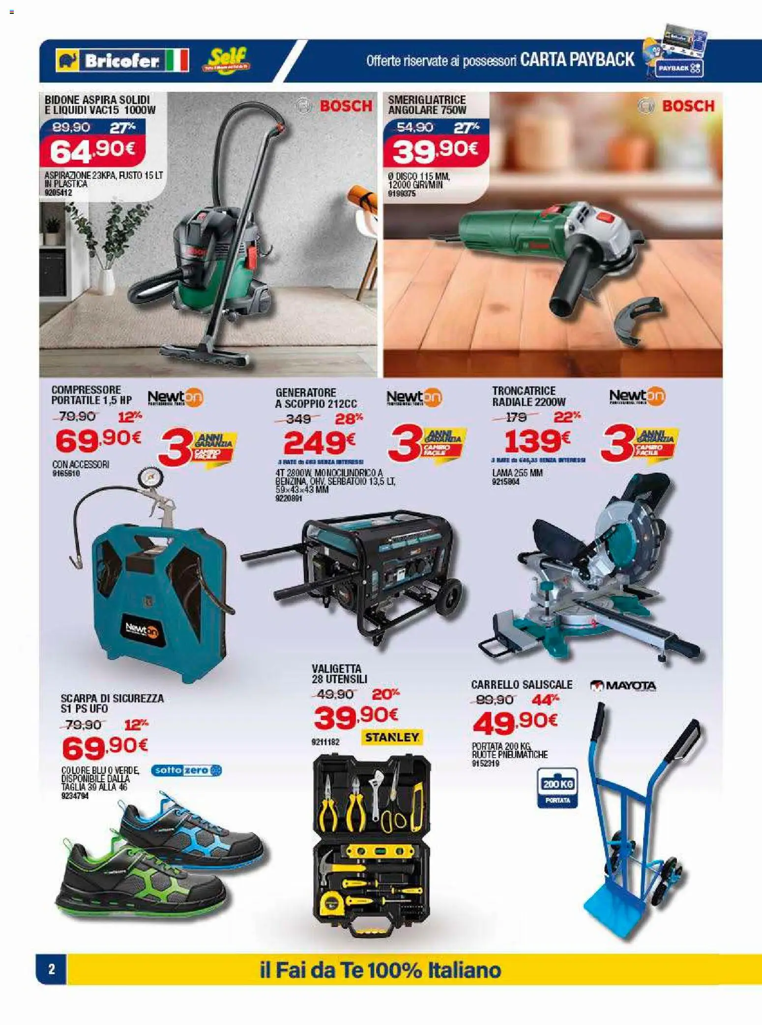 Volantino Bricofer del 15.01.2026 | Pagina: 2 | Prodotti: Compressore, Disco, Smerigliatrice, Valigetta