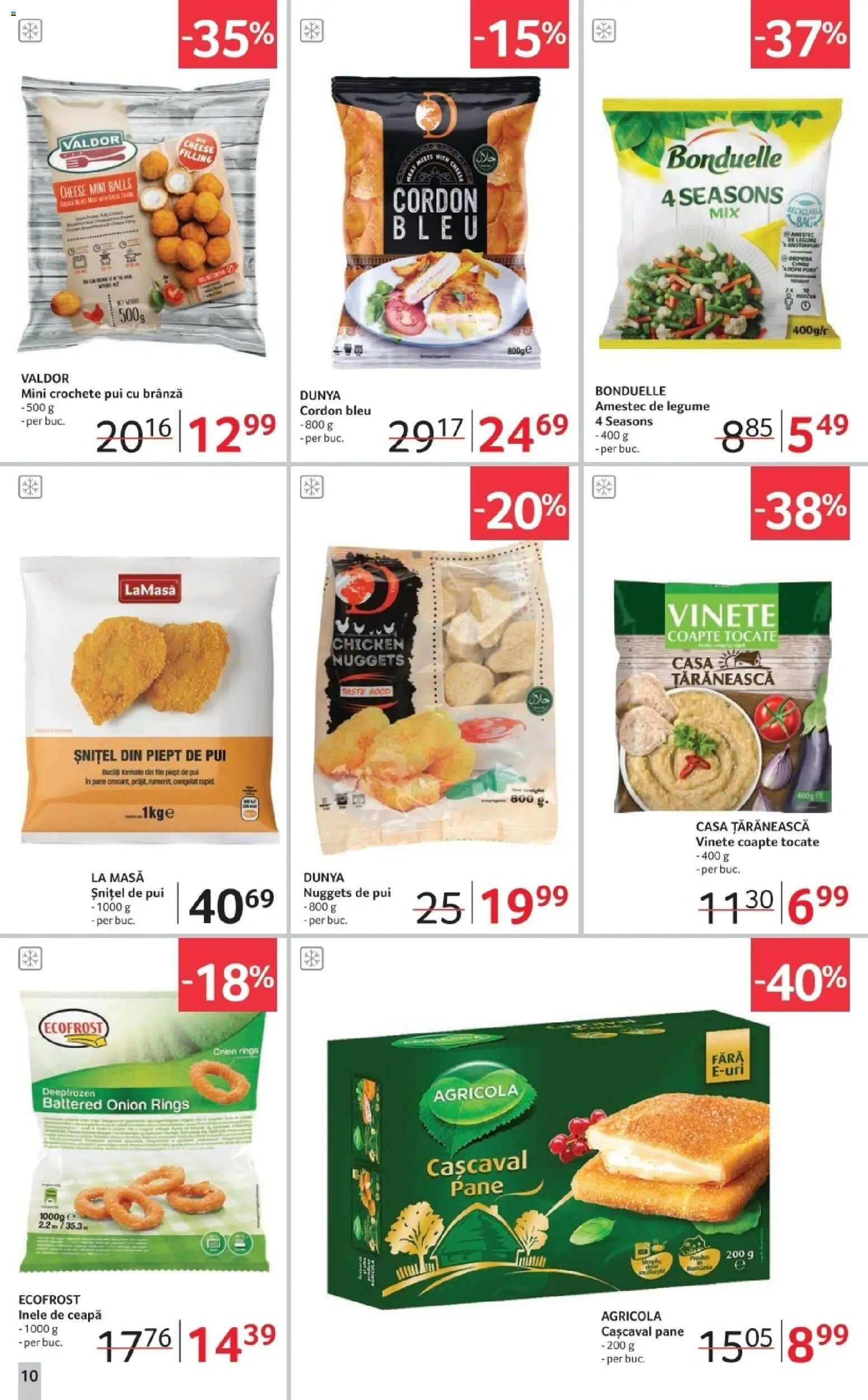 Noul catalog Selgros – valabil de la 02.01.2026 | Pagină: 10 | Produse: Hacıyatmaz Kedi Oyuncağı, Cordon bleu, Cașcaval, Legume