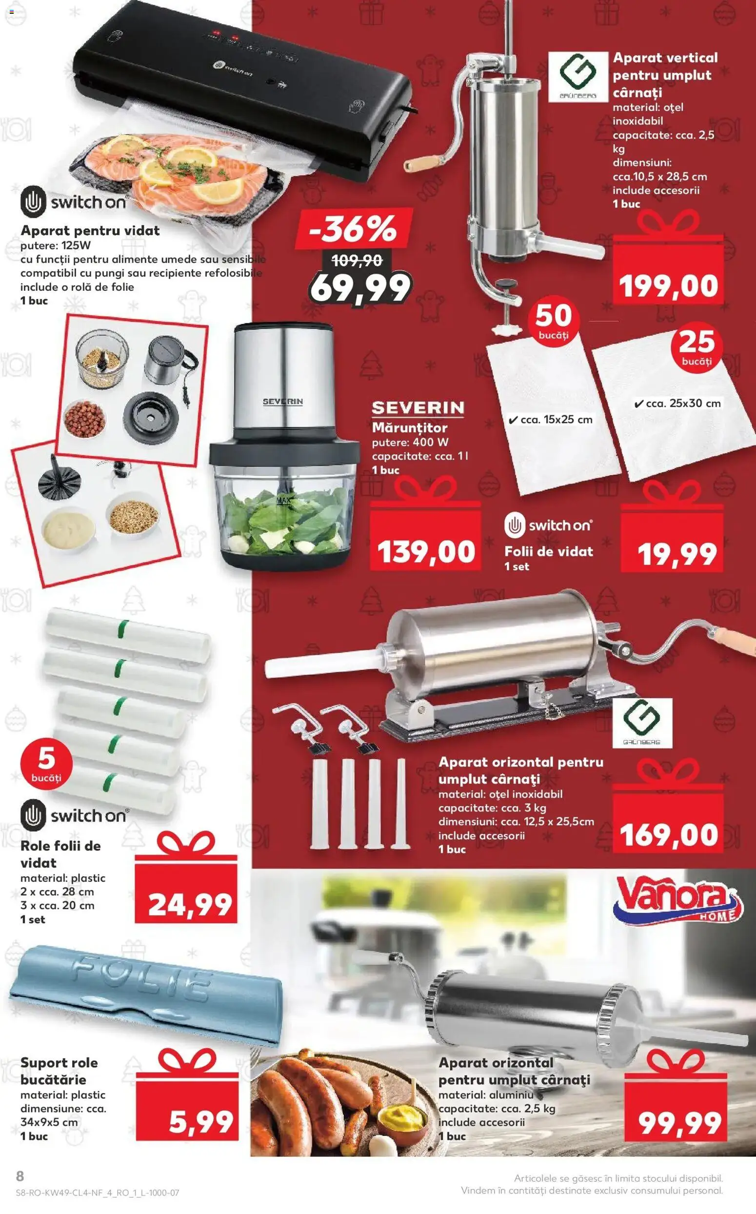 Noul catalog Kaufland – valabil de la 03.12.2025 | Pagină: 8 | Produse: Bucătărie, Role, Recipiente, Cârnați