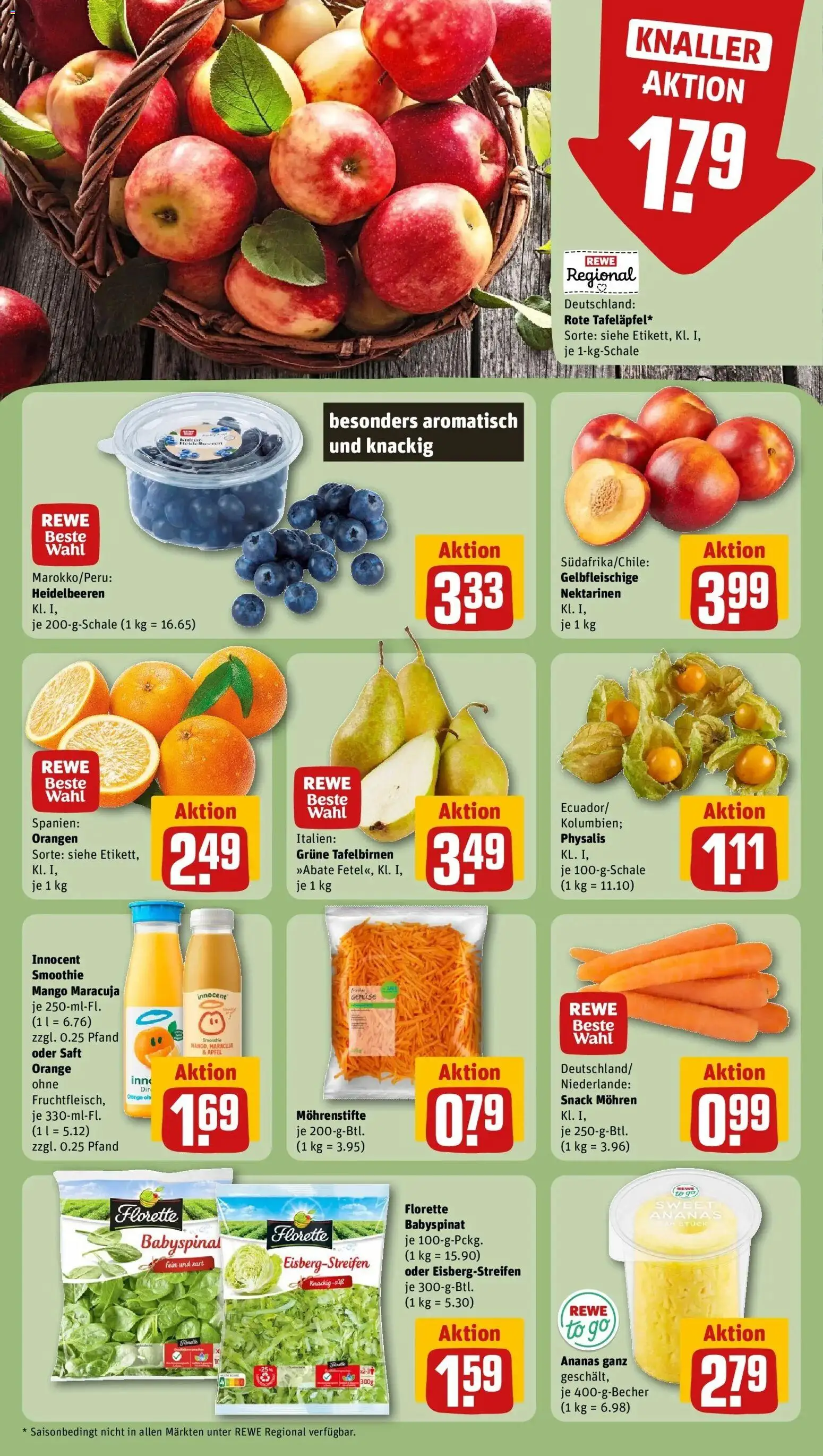 Rewe Prospekt Ehrenkirchen / Kirchhofen	 – gültig ab 09.03.2026 | Seite: 6 | Produkte: Äpfel, Orangen, Ananas, Heidelbeeren