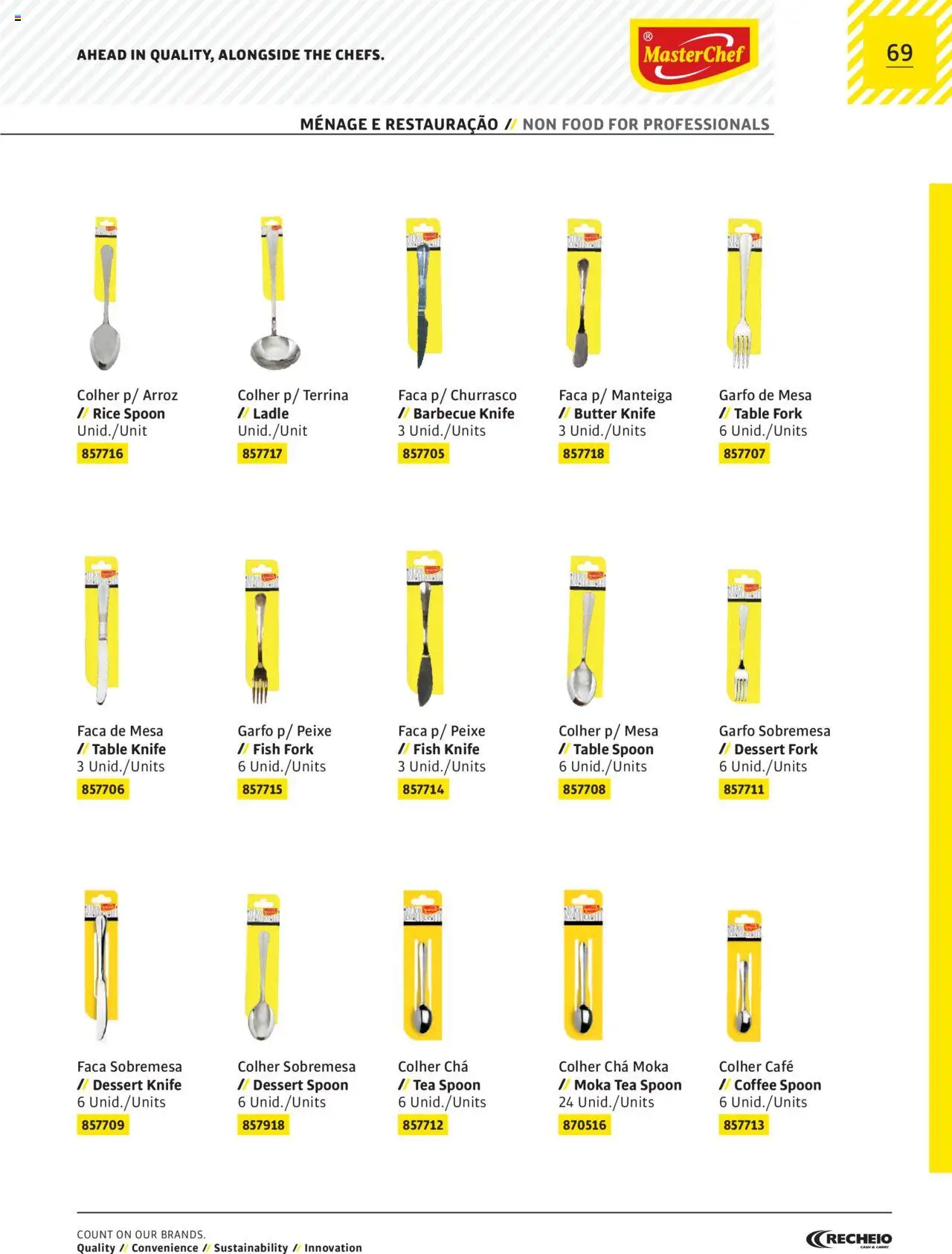Recheio AS NOSSAS MARCAS │ válido de 19.12.2023 | Página: 69 | Produtos: Faca, Manteiga, Arroz, Peixe