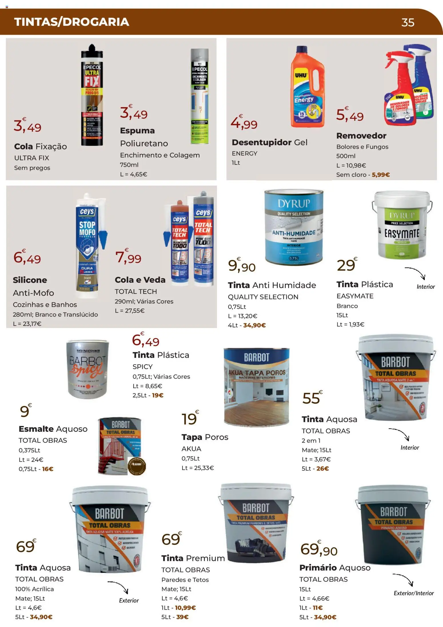 E.Leclerc Especial Aquecimento Lordelo │ válido de 20.10.2025 | Página: 35 | Produtos: Antimofo, Tinta, Madeiras