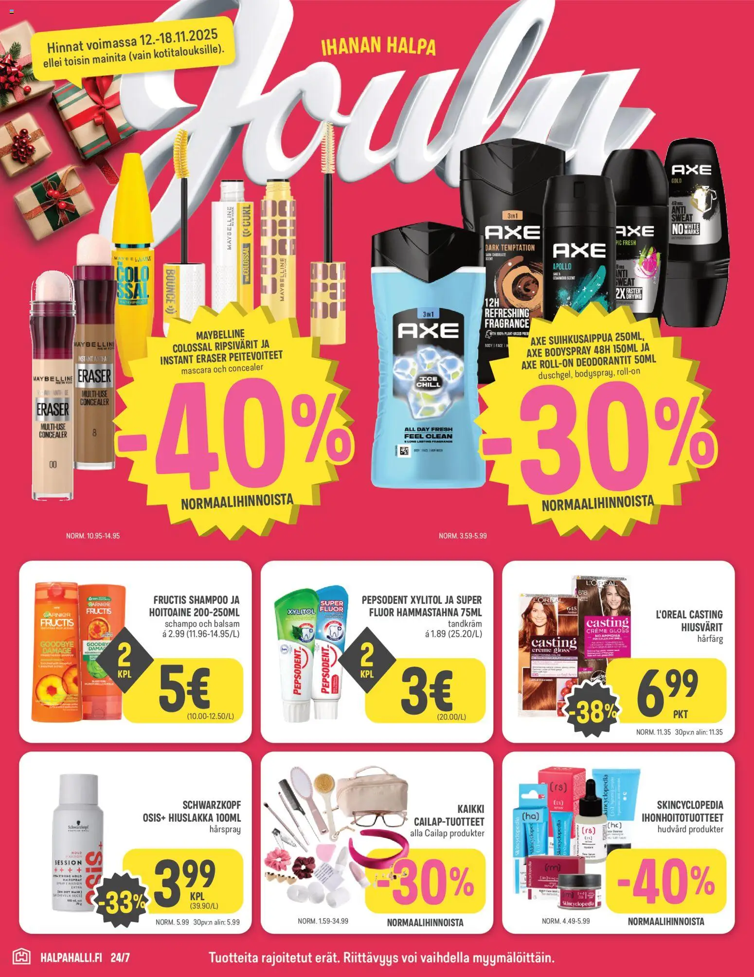 Halpa Halli - Black Friday – voimassa 12.11.2025 alkaen | Sivu: 6 | Tuotteet: Shampoo, Hoitoaine, Hammastahna, Voi