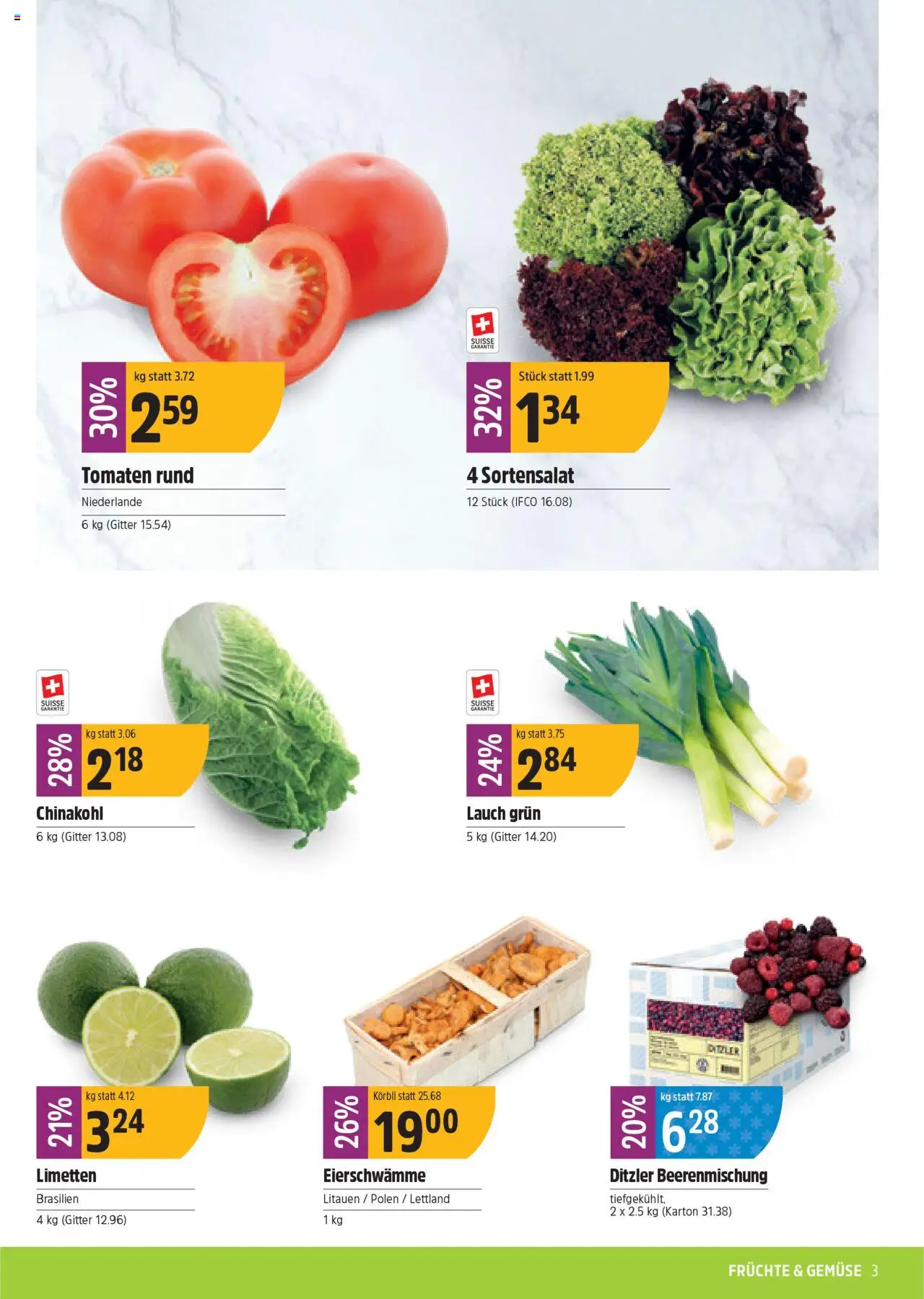 TopCC Aktionen – gültig ab 27.10.2025 | Seite: 3 | Produkte: Gitter, Tomaten, Chinakohl, Früchte